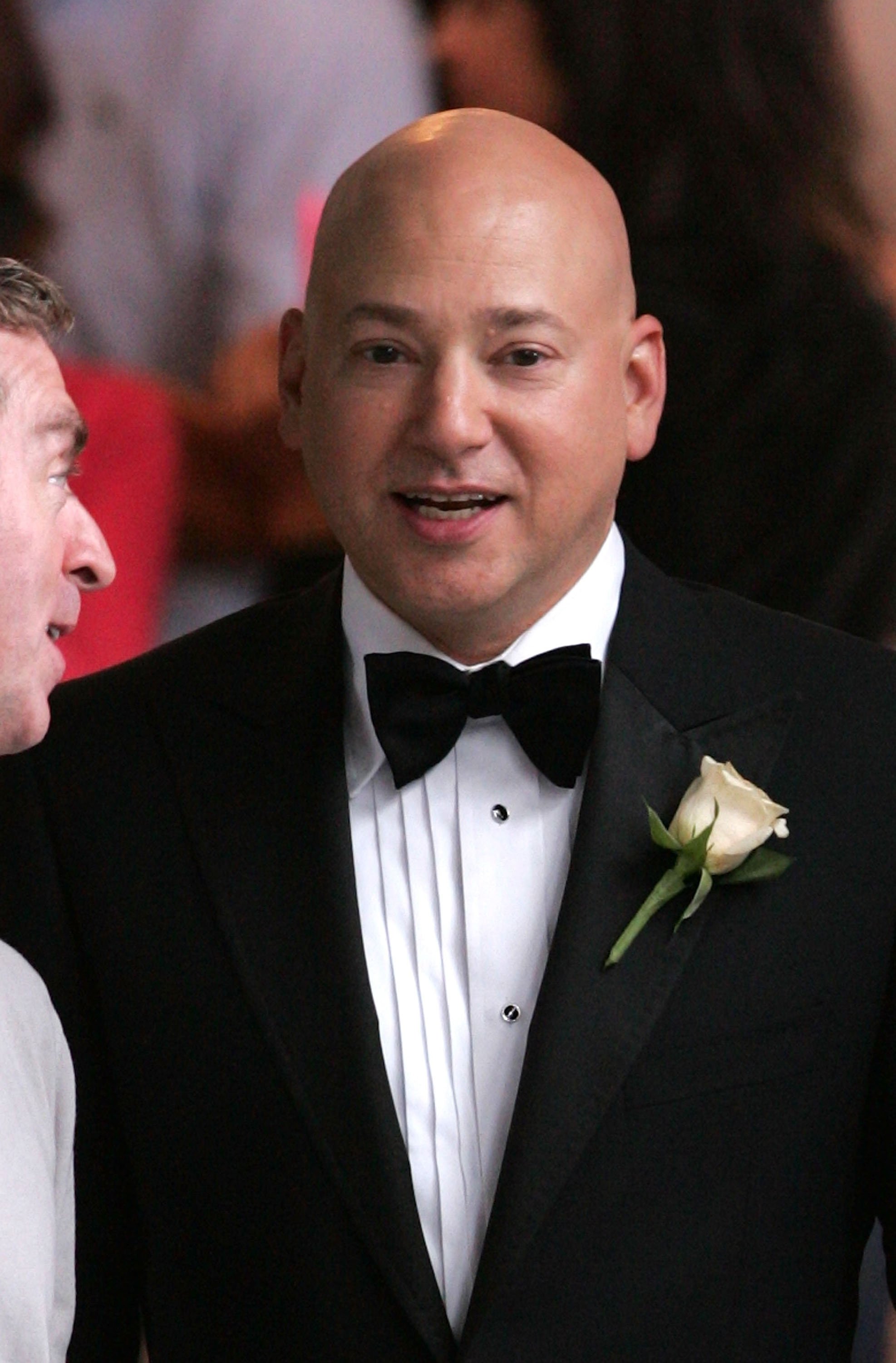 Evan Handler as Harry Goldenblatt stands on the set of 'Sex and the City: The Movie' during the movie's wedding scene at the New York Public LIbrary
