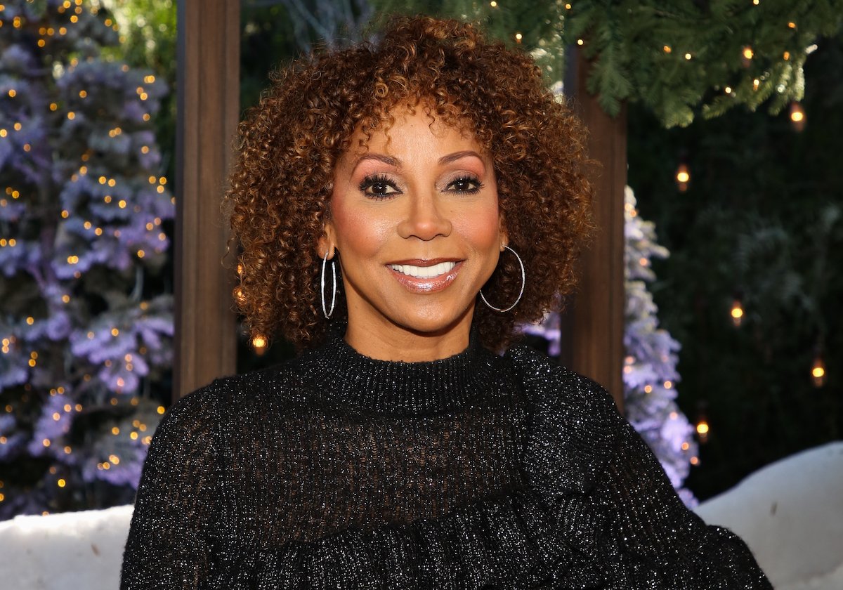 Holly Robinson Peete visits Hallmark Channel's "Home & Family" at Universal Studios Hollywood on November 17, 2020 in Universal City, California.