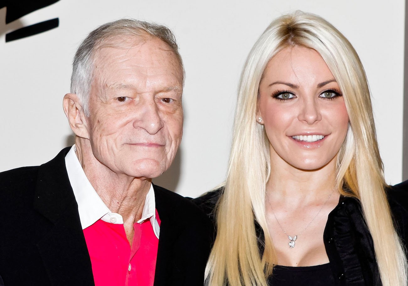 Hugh Hefner widow Crystal Harris to the right of Hefner