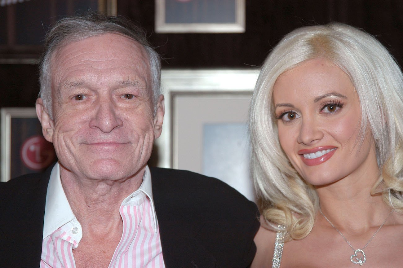 Close up of Hugh Hefner and Holly Madison together