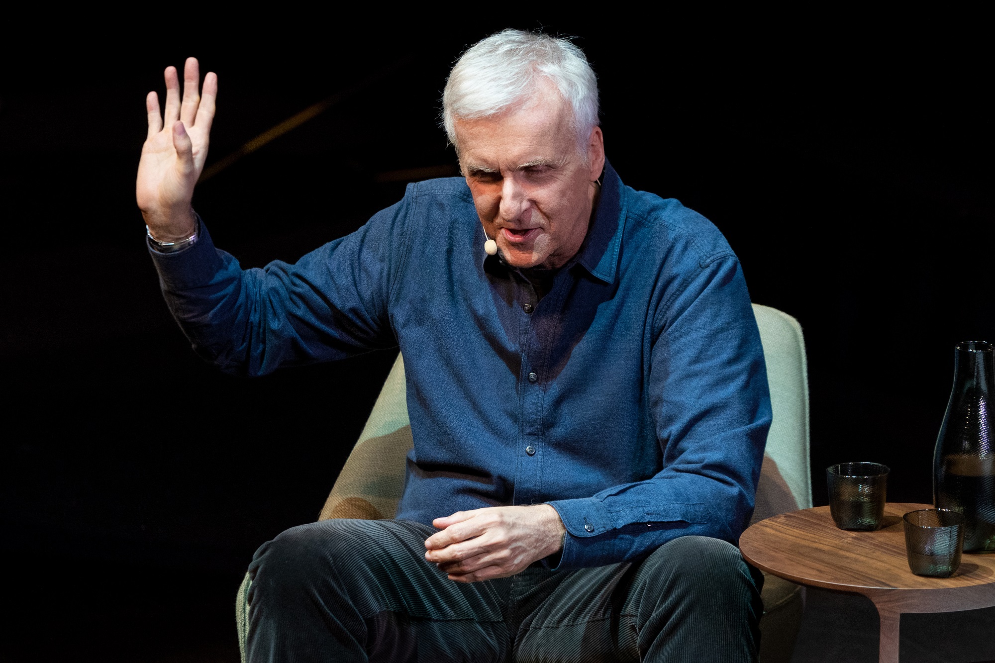 James Cameron giving a talk