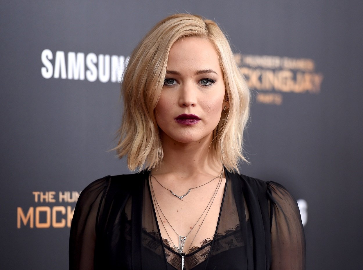 Jennifer Lawrence attends the red carpet for the last of The Hunger Games movies