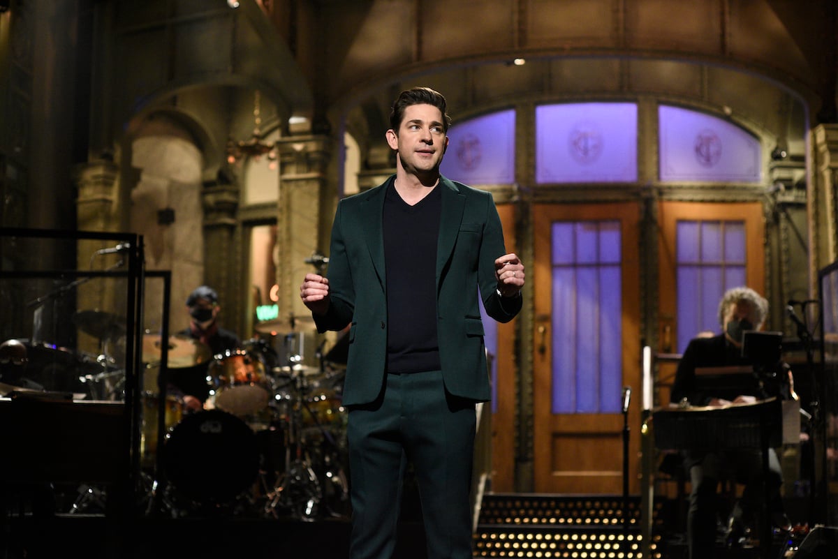 Guest host John Krasinski during the opening monologue of 'Saturday Night Live' on Saturday, January 30, 2021