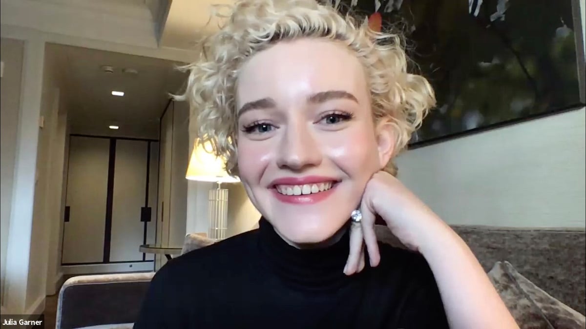 In this screengrab, Julia Garner speaks during the AFI Summit 'INDIE CONTENDERS' at AFI FEST presented by Audi on October 18, 2020 in Various Cities.