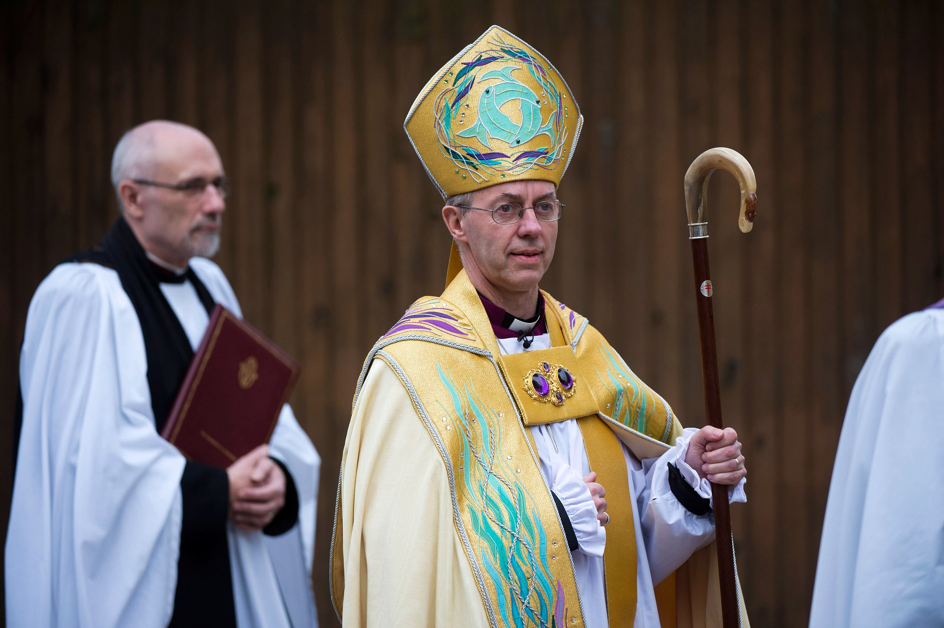 Justin Welby arriving for his enthronement as Archbishop of Canterbury in 2013