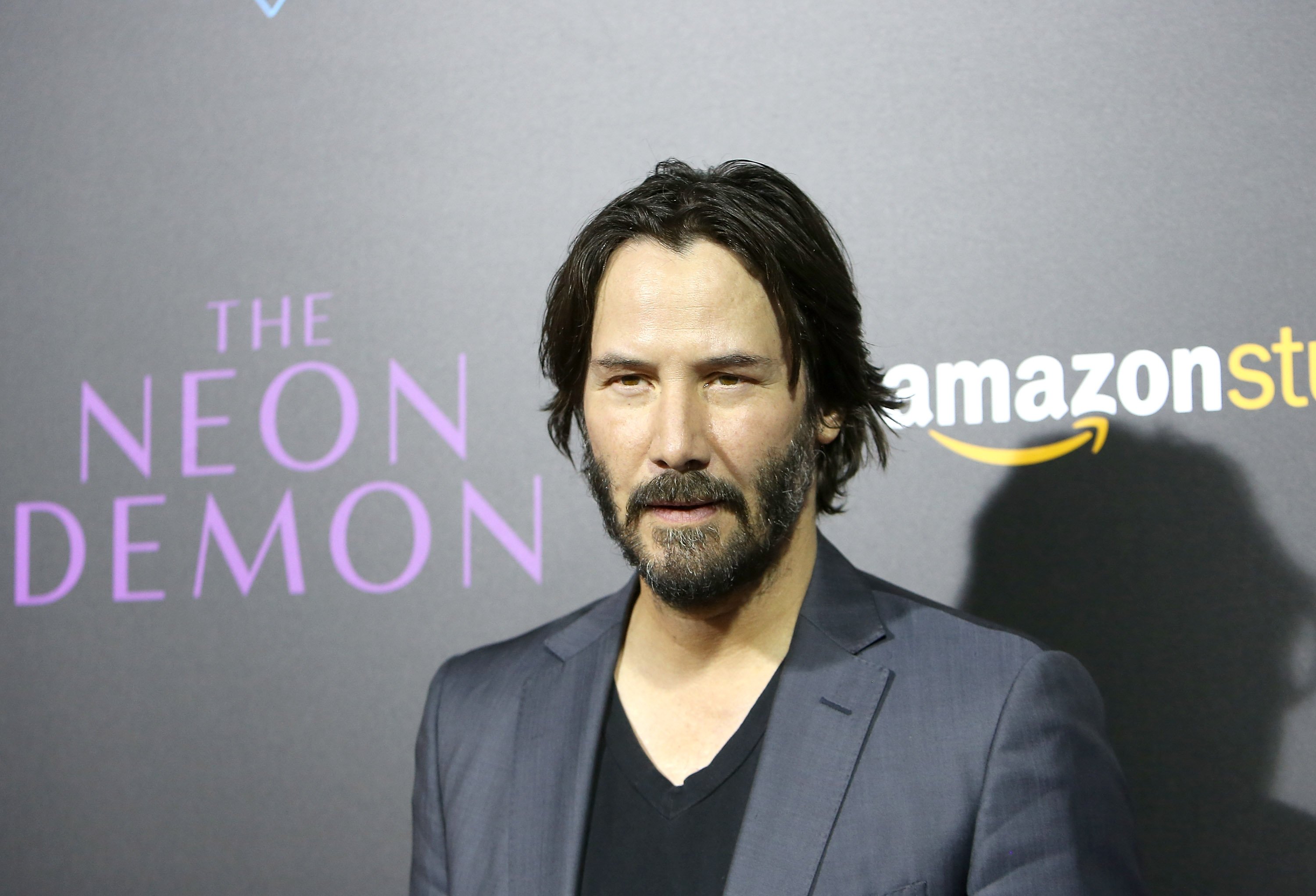 Keanu Reeves at the premiere of the Neon Demon