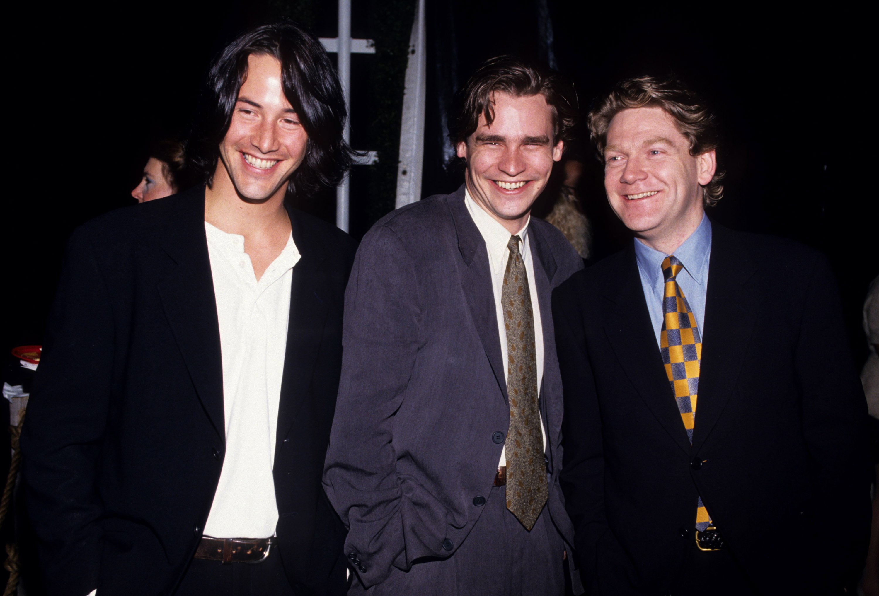 Keanu Reeves with Much Ado costars Robert Sean Leonard and Kenneth Branagh