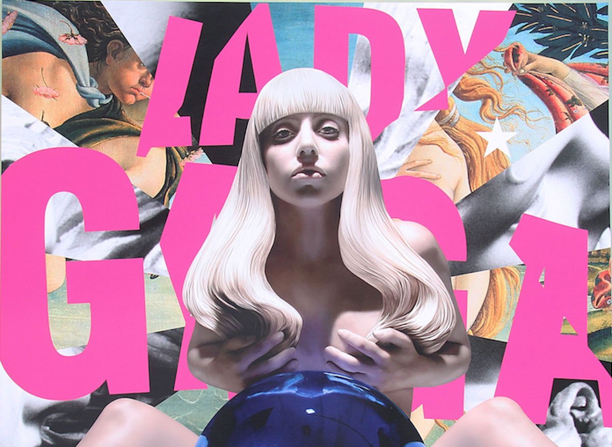 Lady Gaga's 'ARTPOP' album cover at the Artpop Pop Up: A Lady Gaga Gallery on November 11, 2013