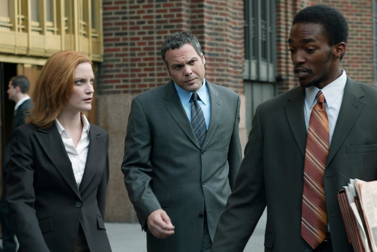 Samantha Buck, Vincent D'Onofrio, and Anthony Mackie in 'Law & Order: Criminal Intent' season 3 episode titled 'Pravda'