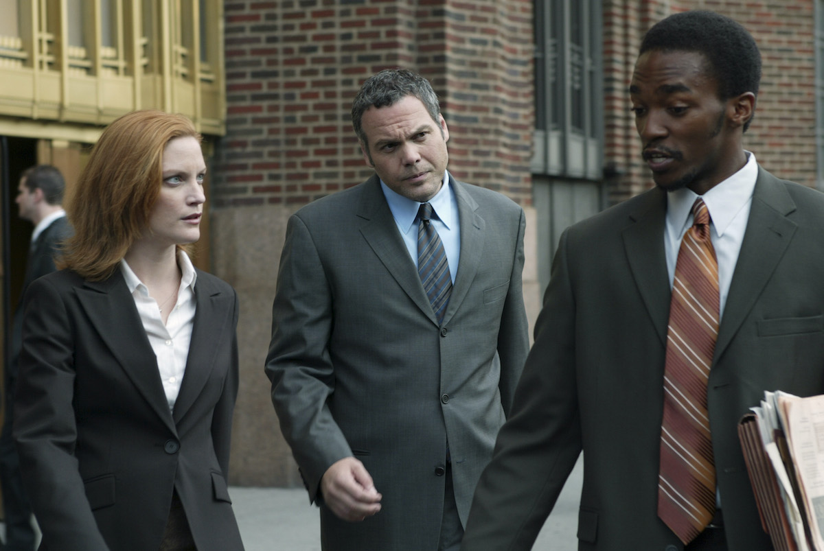Samantha Buck, Vincent D'Onofrio, and Anthony Mackie in 'Law & Order: Criminal Intent' season 3 episode titled 'Pravda'