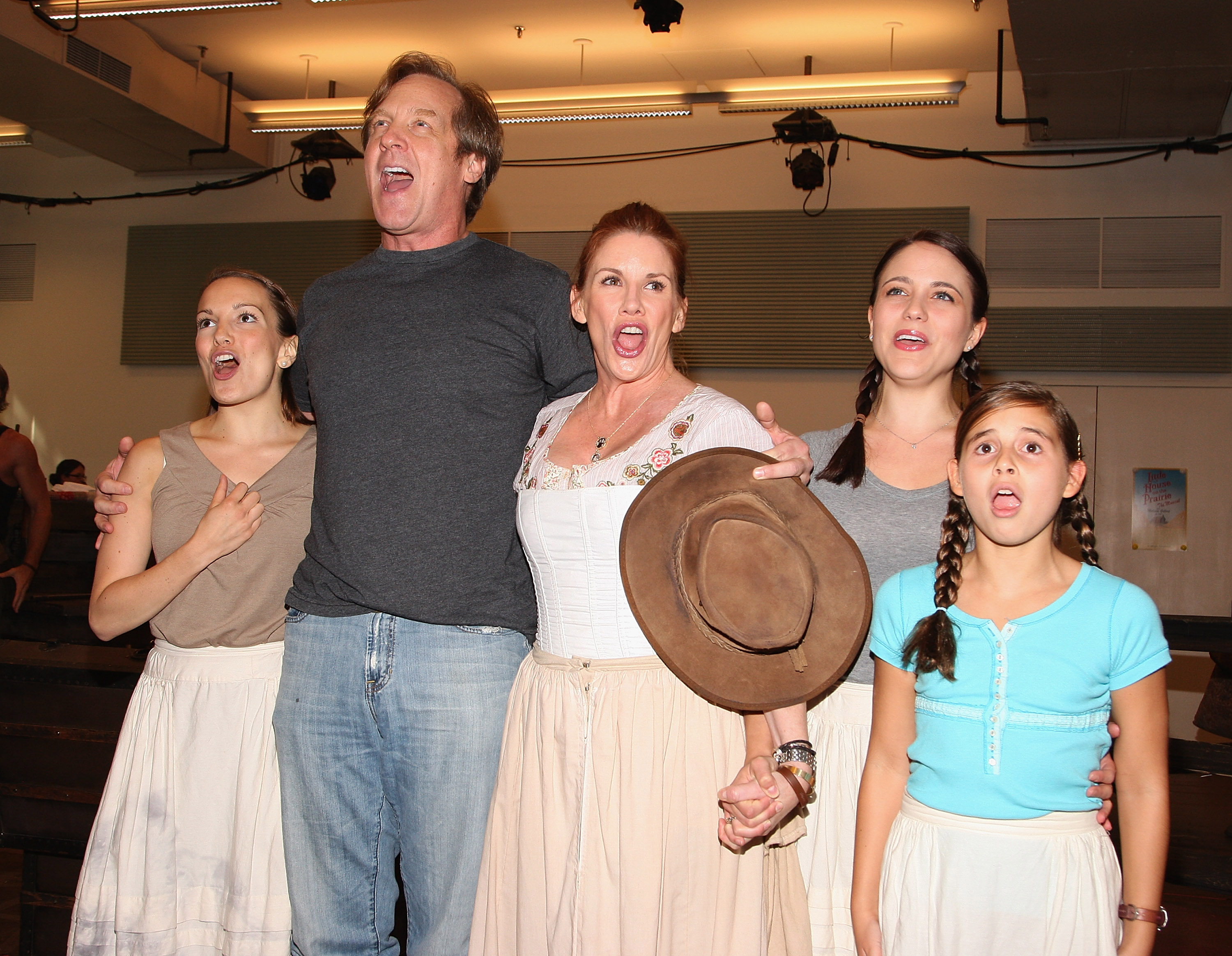 Melissa Gilbert and cast perform during the "Little House On The Prairie The Musical" rehearsal.