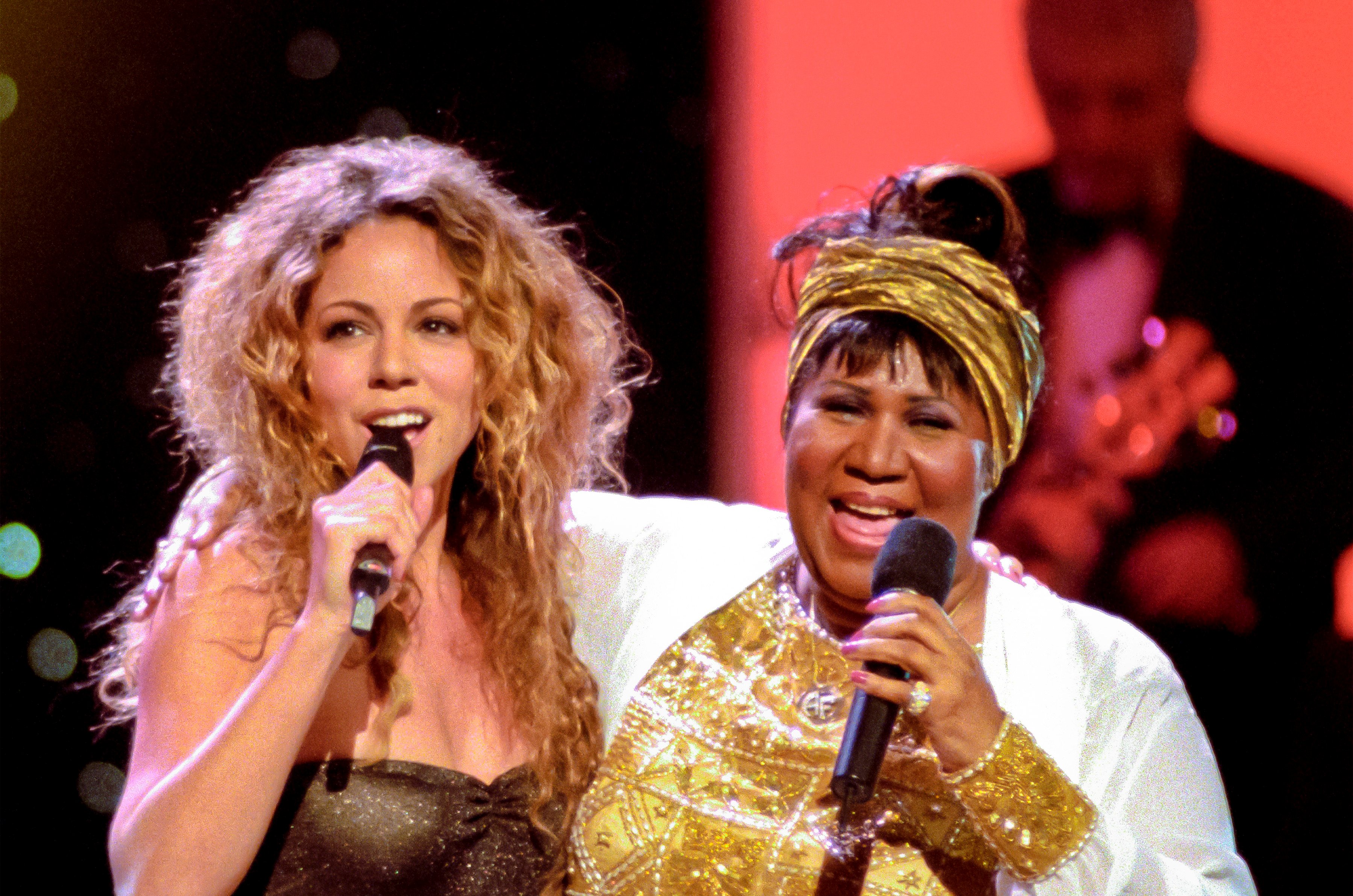 Aretha Franklin (right) and Mariah Carey