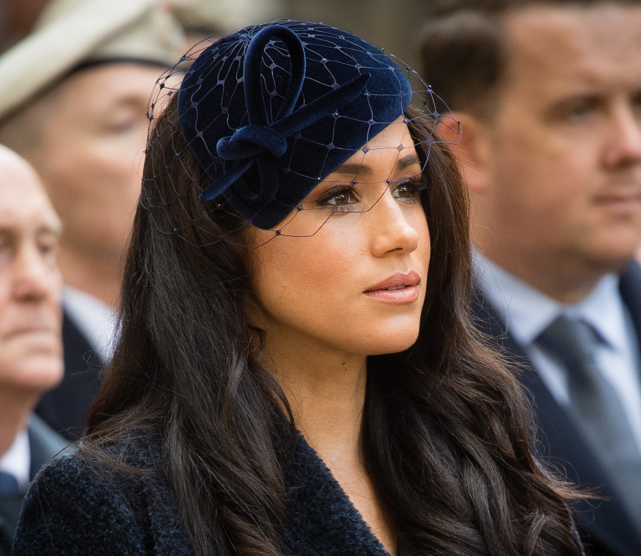 Meghan Markle somber during Remembrance at Westminster Abbey