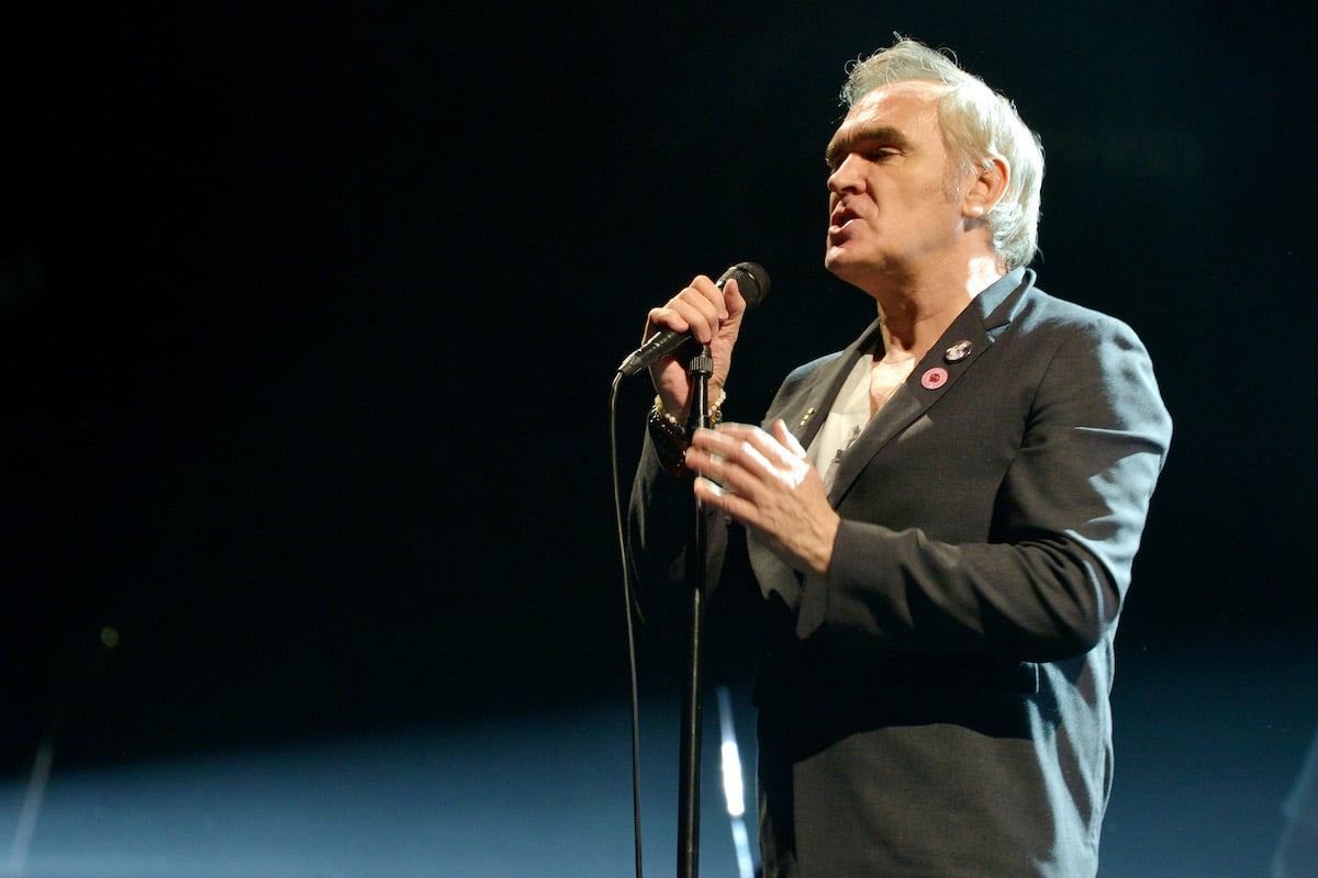 Morrissey performs live on stage in March 2020