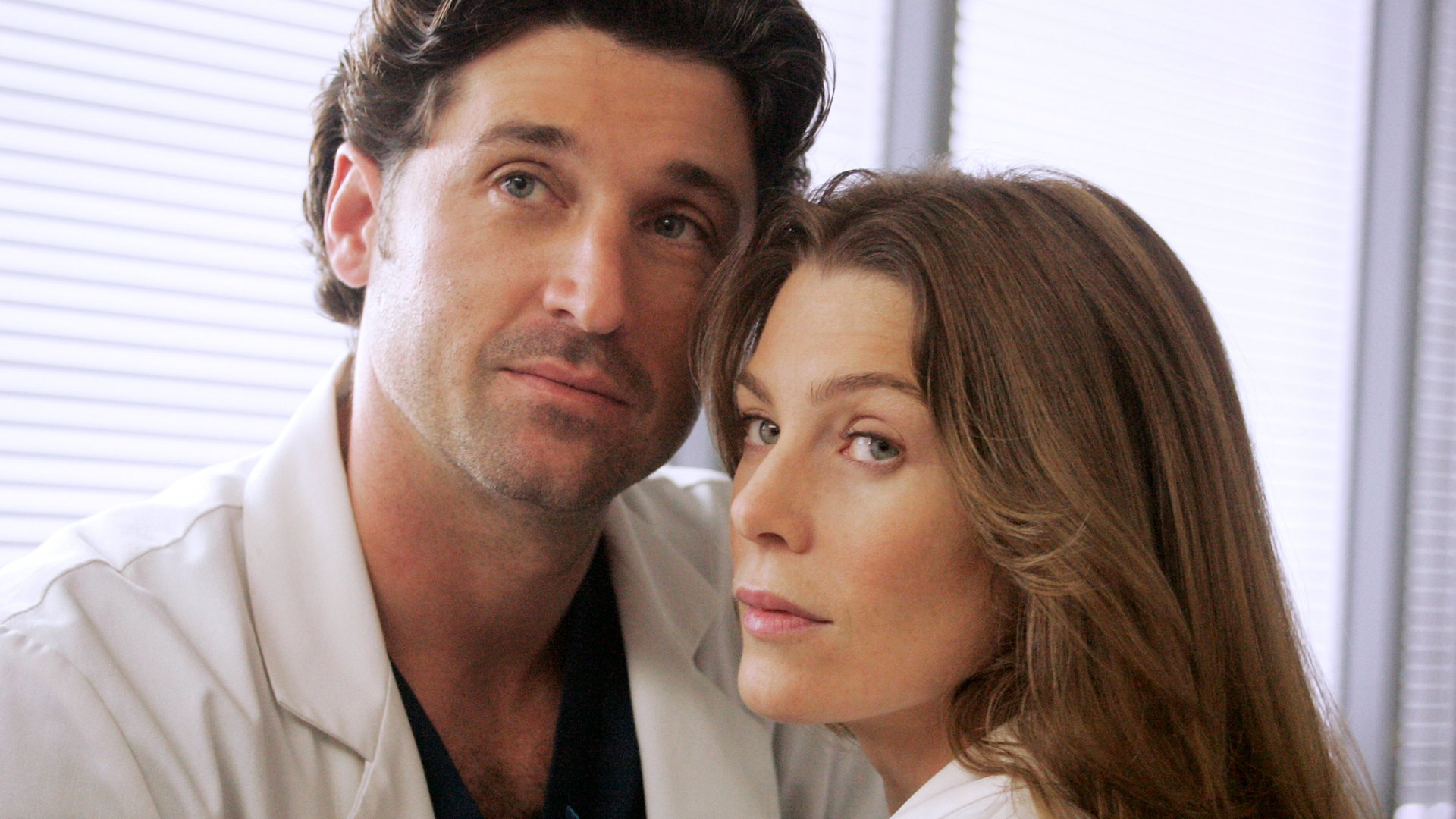 Patrick Dempsey as Derek Shepherd and Ellen Pompeo as Meredith Grey together in 'Grey's Anatomy' Season 3 Episode 2