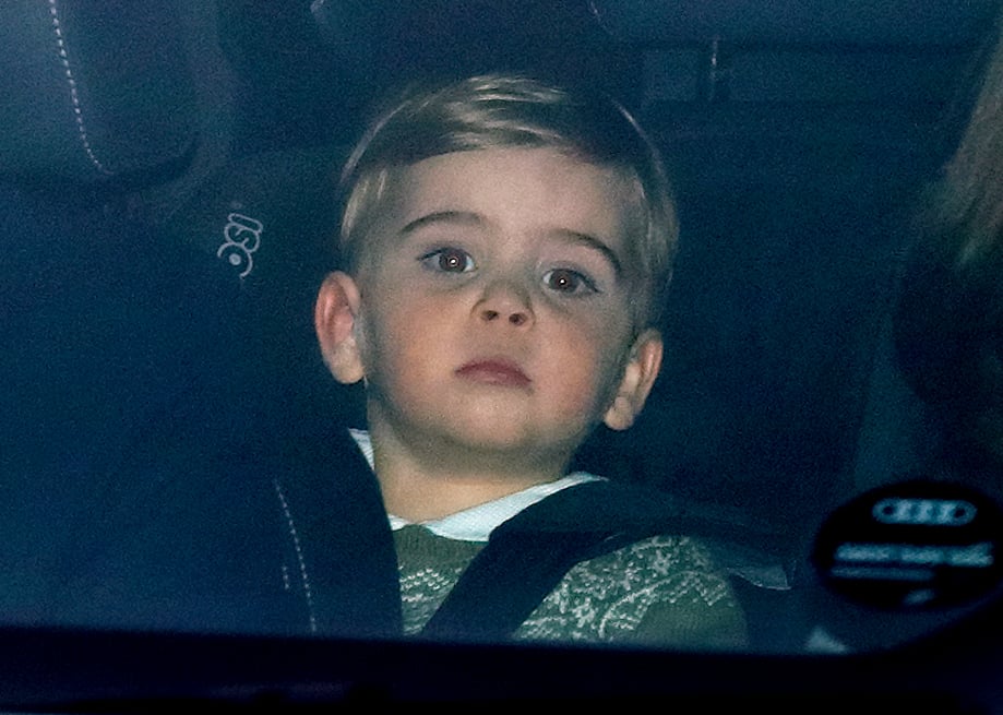 Photo of Prince Louis in car attending Christmas Lunch at Buckingham Palace