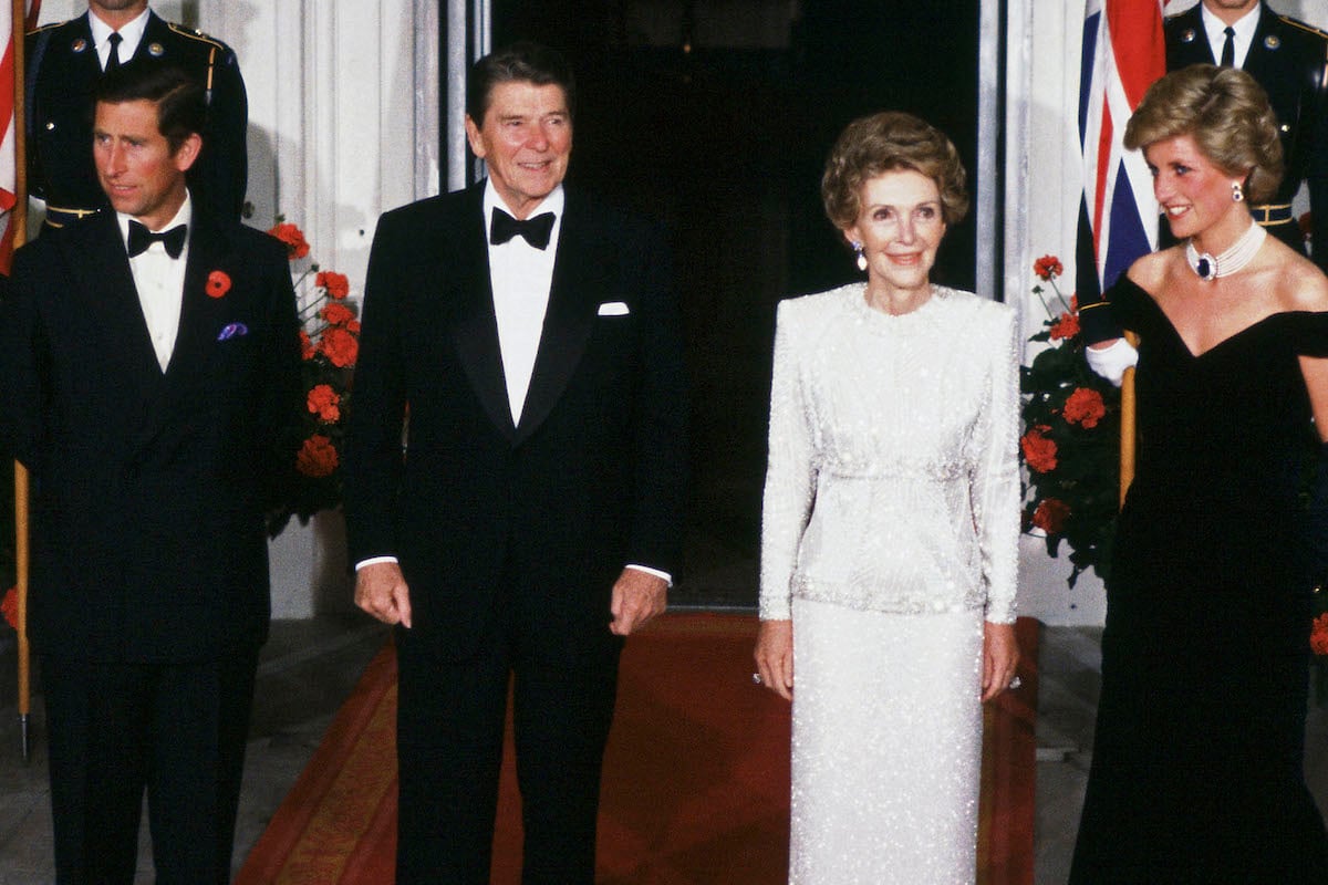 Prince Charles, the Prince of Wales and Princess Diana, the Princess of Wales, President Ronald Reagan and First Lady Mrs Nancy Reagan smile for a photo at the White House