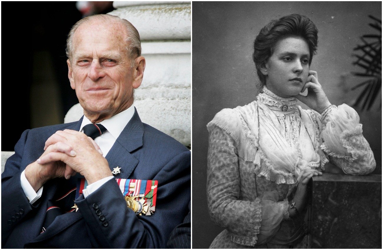 Photos of Prince Philip and Princess Alice of Battenberg side by side