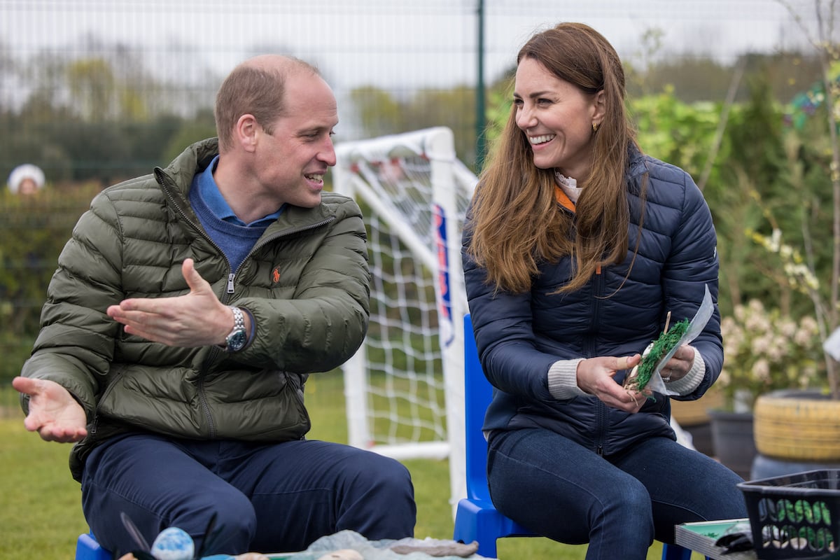Catherine, Duchess of Cambridge and Prince William, Duke of Cambridge joke and laugh