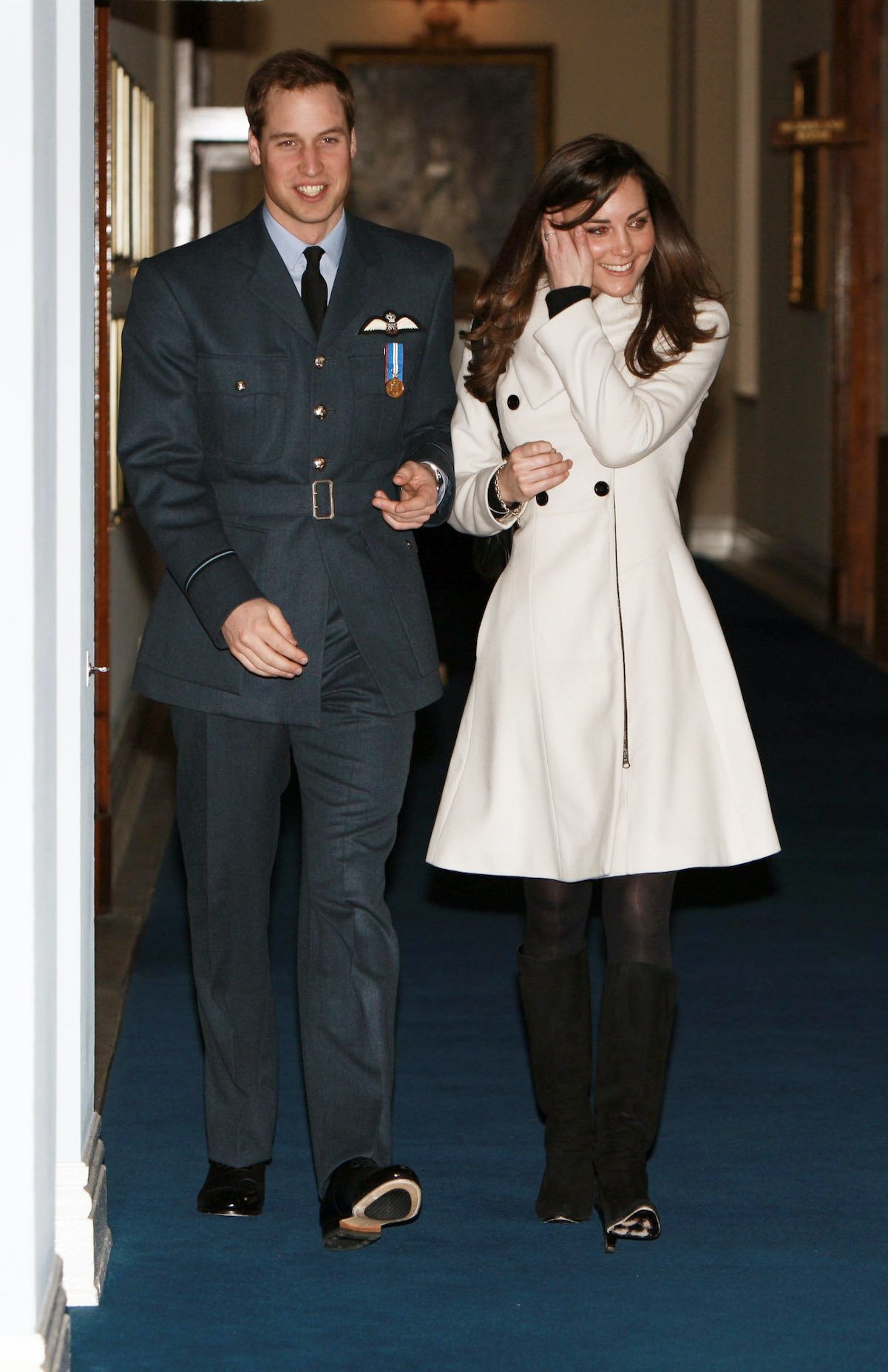 Prince William and then-girlfriend (now wife) Kate Middleton attend his RAF Cranwell graduation ceremony in 2008