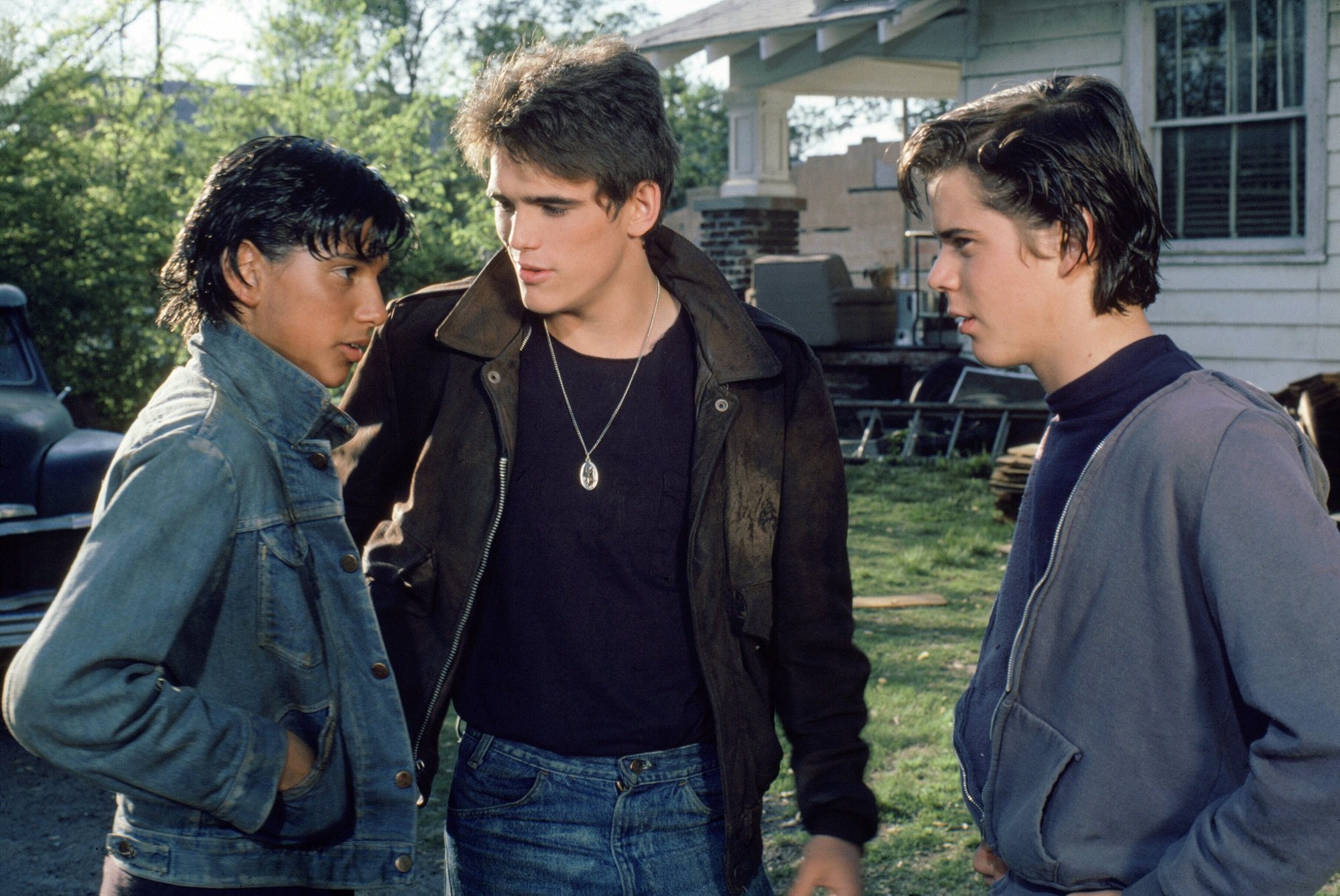 Ralph Macchio with Outsiders Matt Dillon and C. Thomas Howell