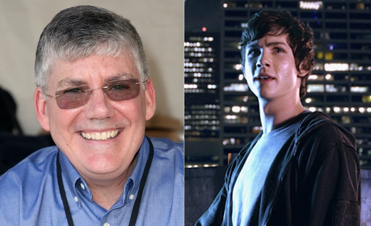 Author Rick Riordan (L), and Logan Lerman in 'Percy Jackson and the Olympians: The Lightning Thief' (R)
