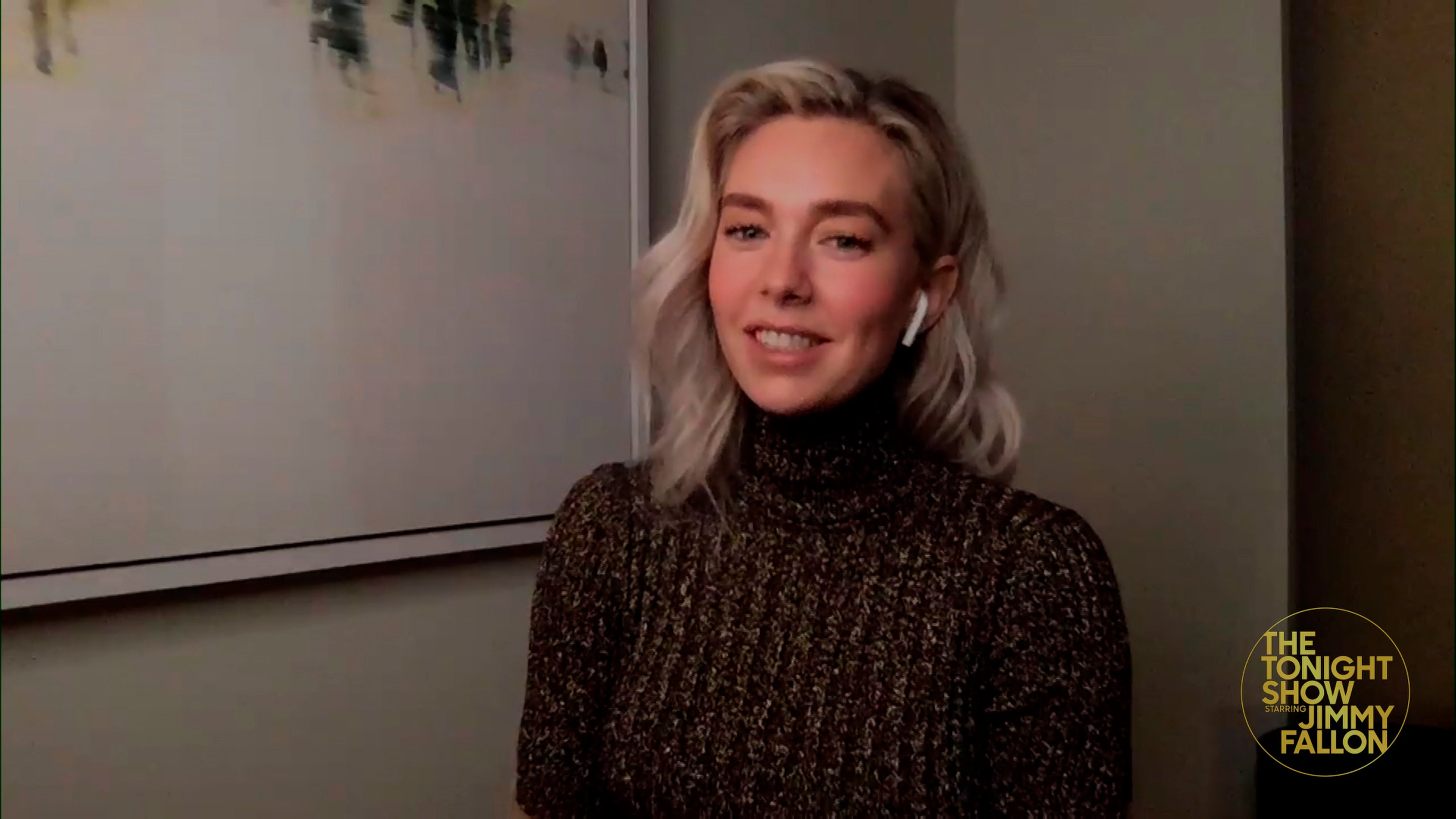 Screengrab of Vanessa Kirby during an interview on The Tonight Show Starring Jimmy Fallon