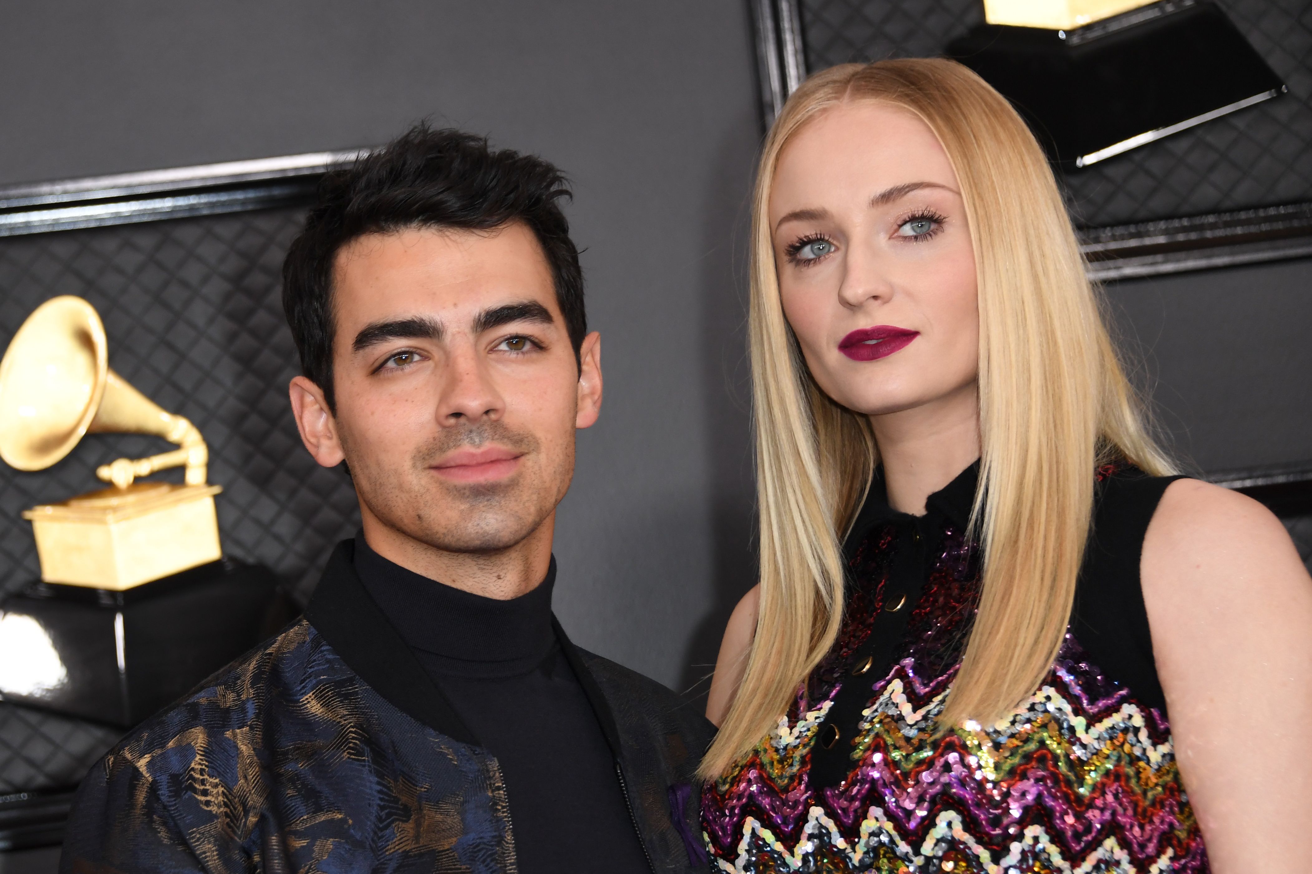 British actress Sophie Turner and her husband US singer Joe Jonas arrives for the 62nd Annual Grammy Awards