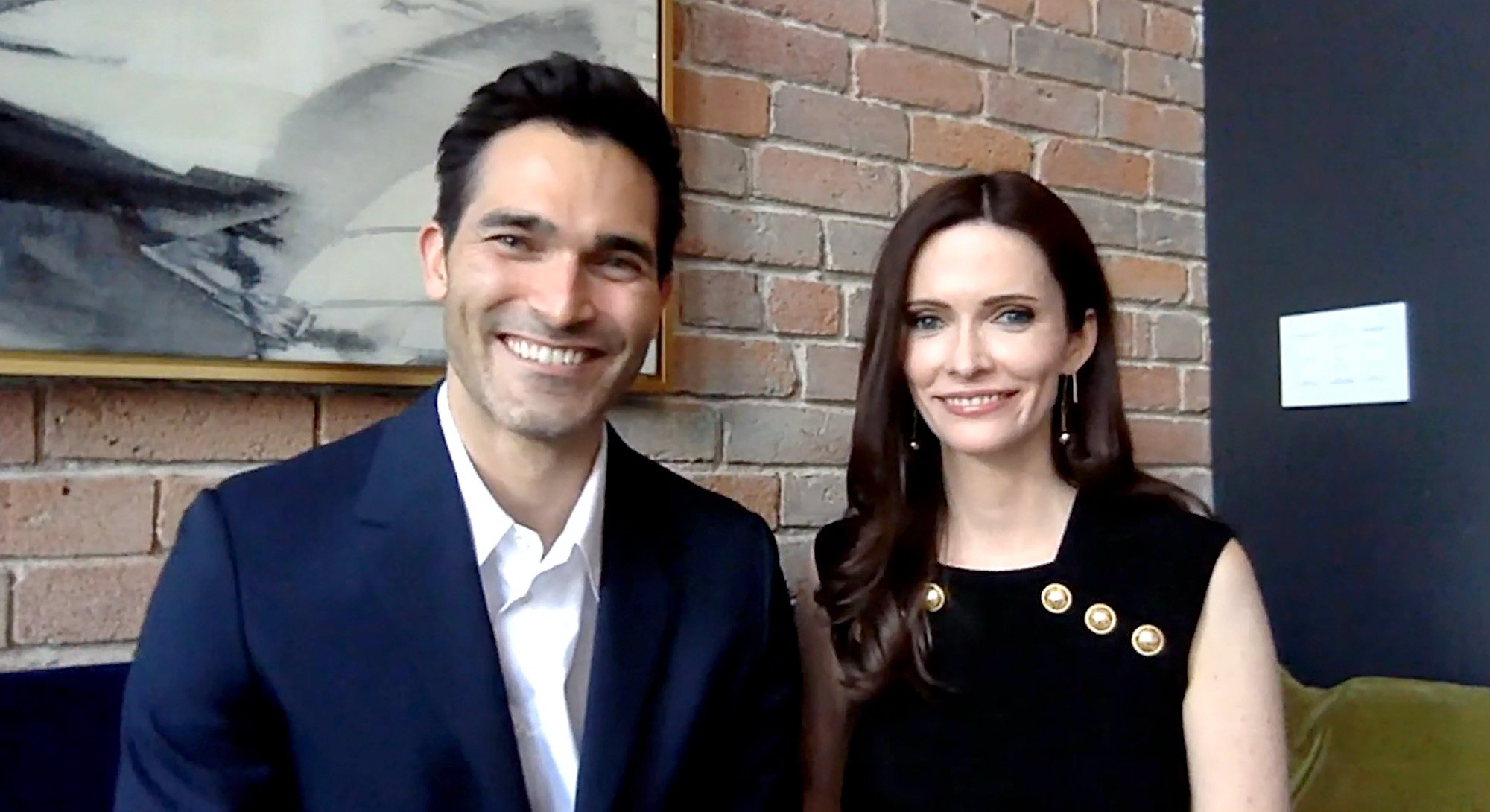 Tyler Hoechlin and Elizabeth Tulloch smiling