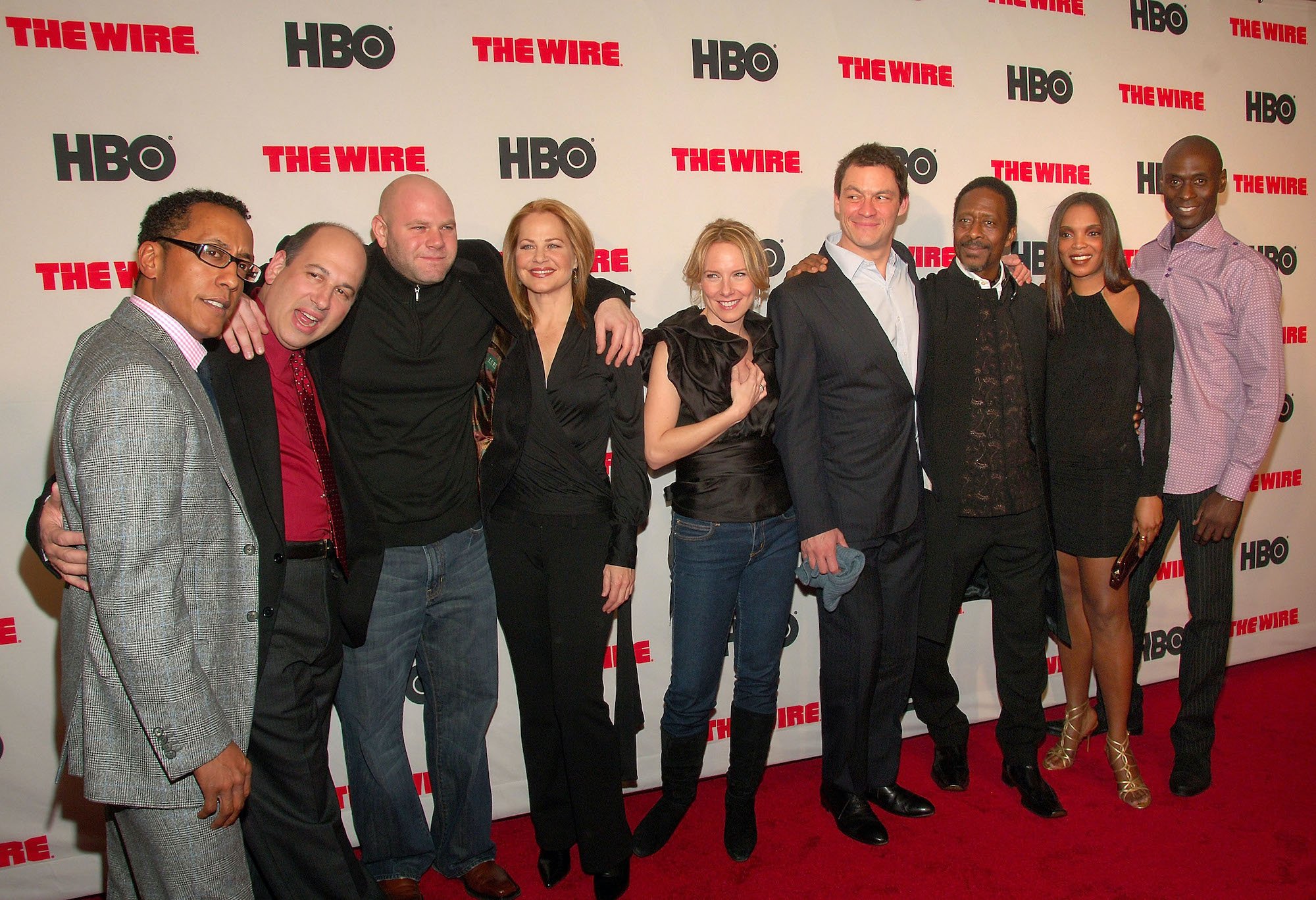 Cast of 'The Wire' in front of a white background