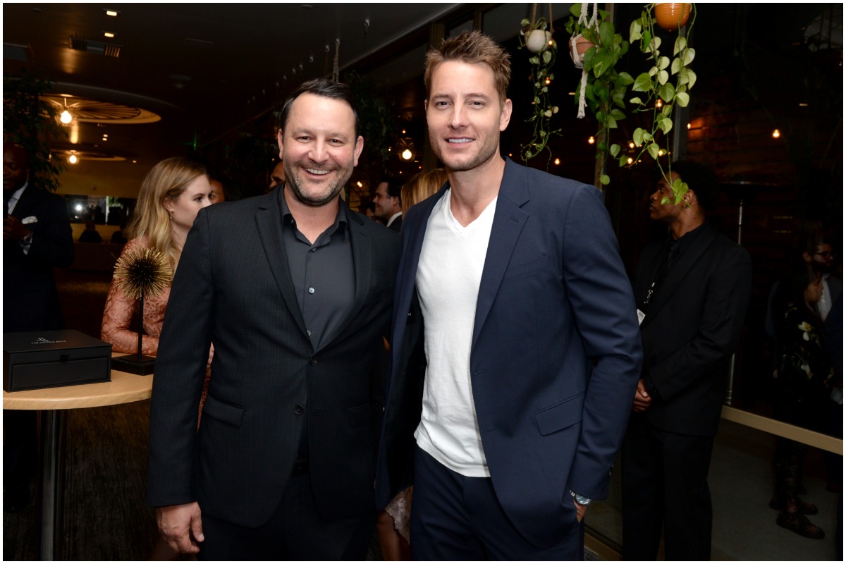 Dan Fogelman and Justin Hartley from 'This Is Us' smiling