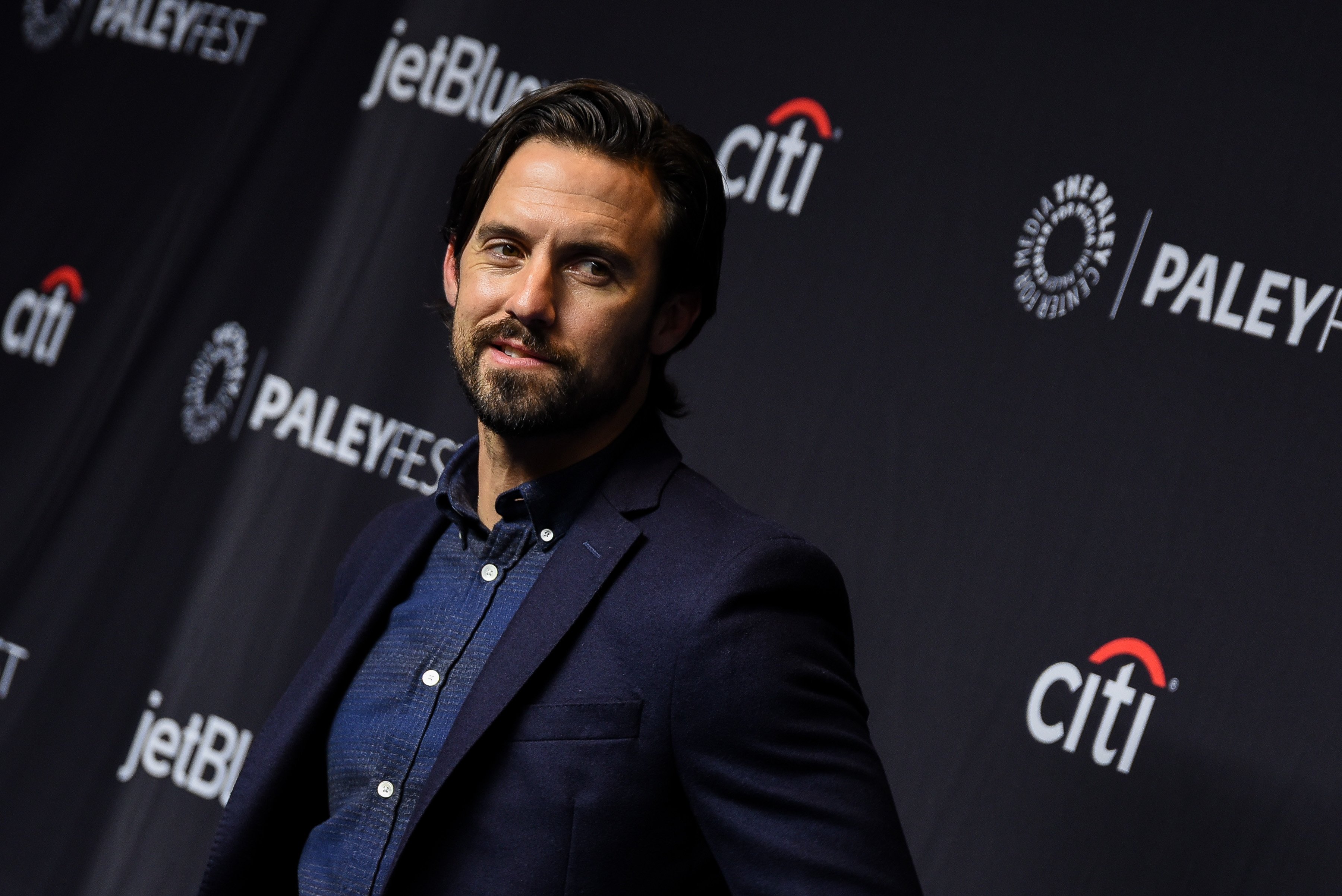 Milo Ventimiglia from 'This Is Us' posing on the red carpet.