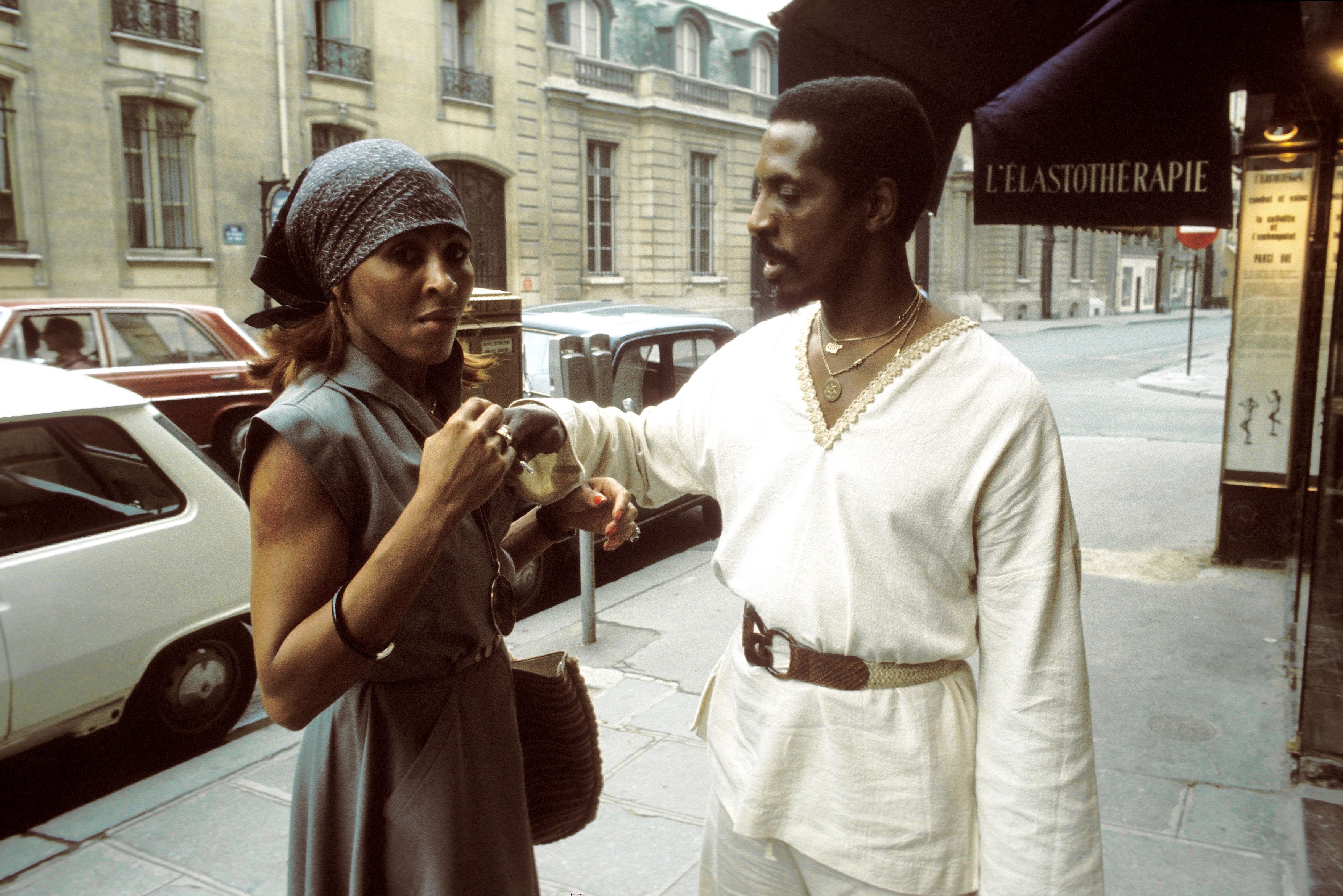 Tina Turner and Ike Turner posing for a photo in Paris.