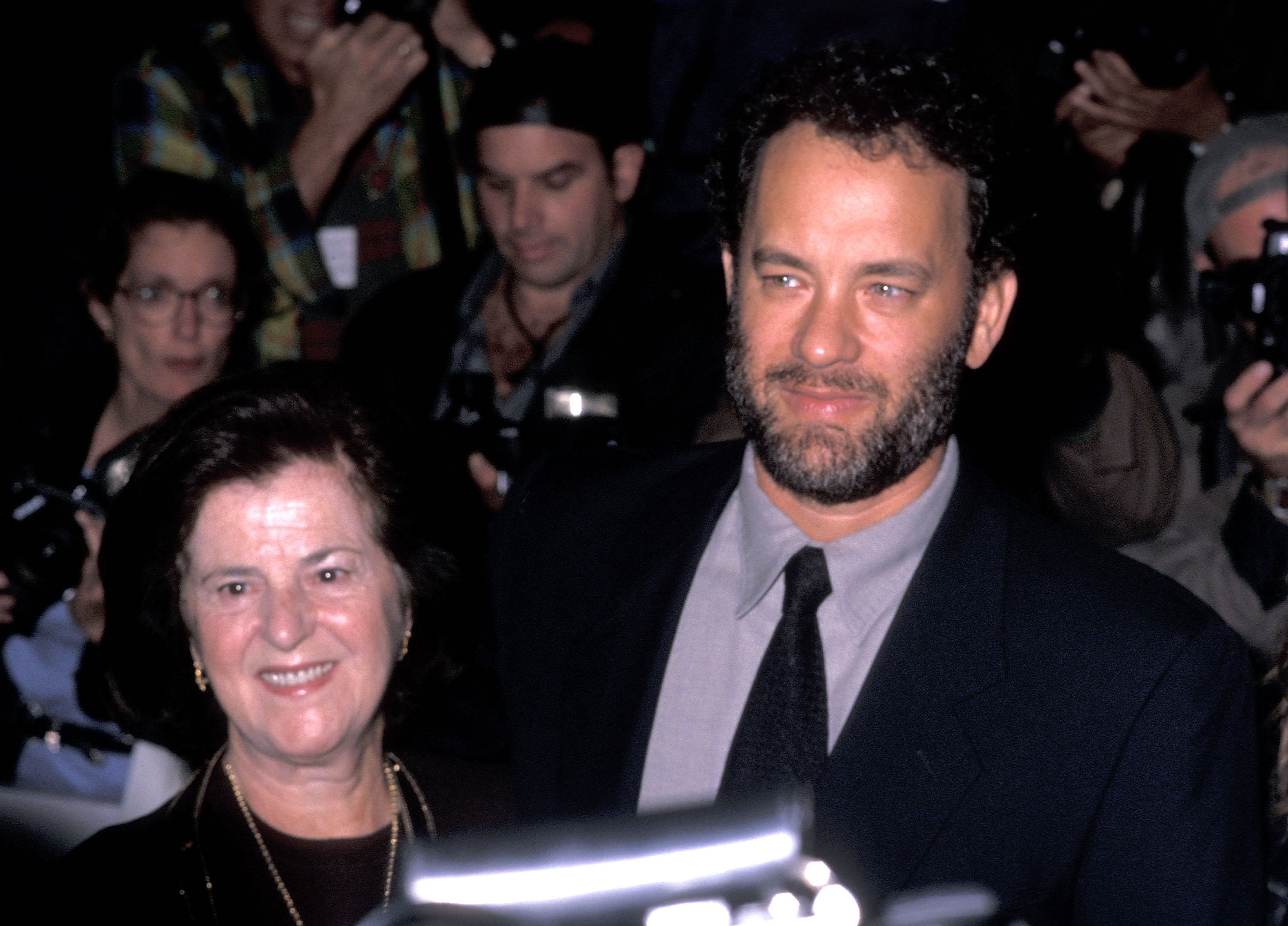 Tom Hanks with his mother Janet Fraker