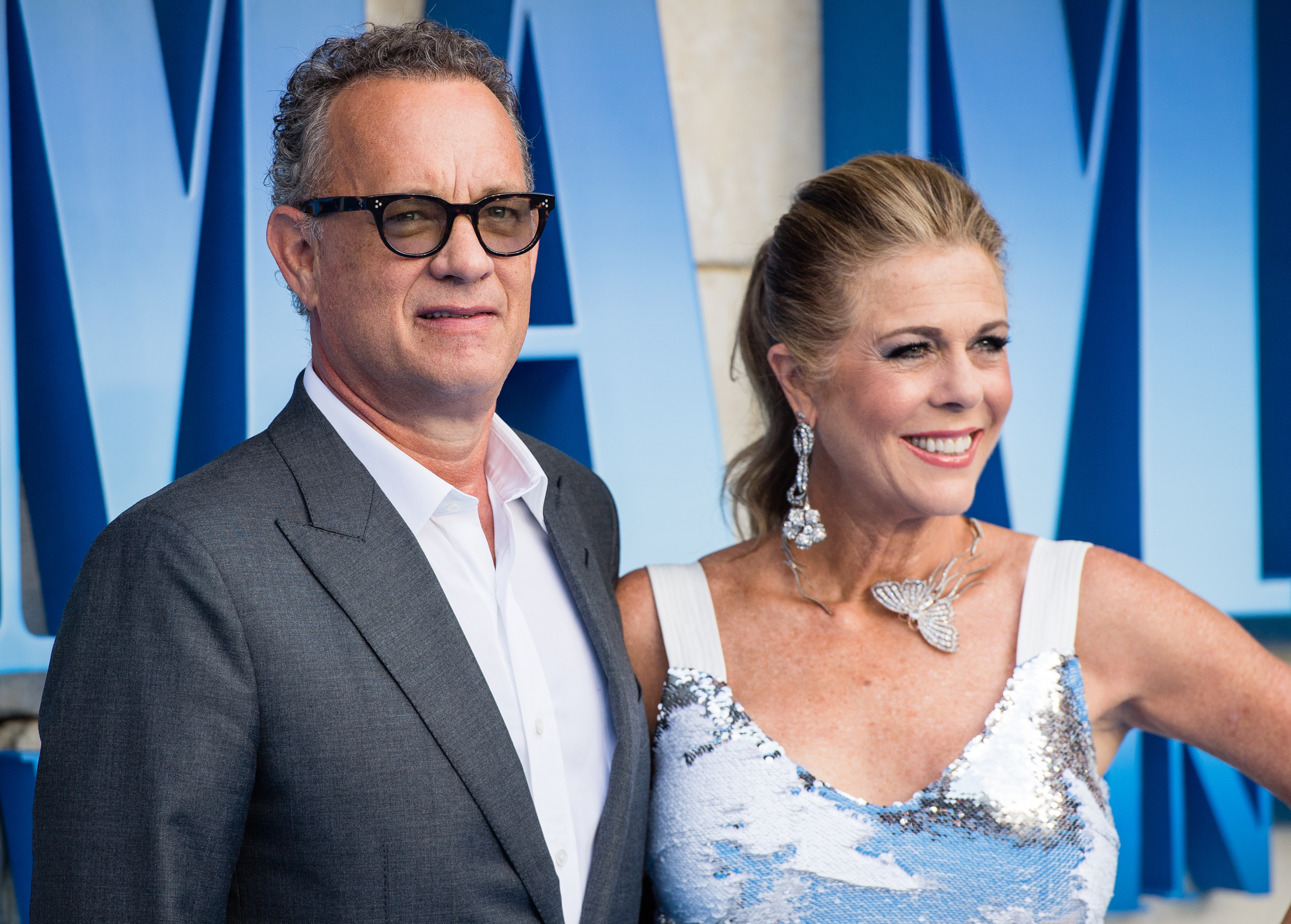 Tom Hanks and wife Rita Wilson arrive at Mamma Mia 2 premiere