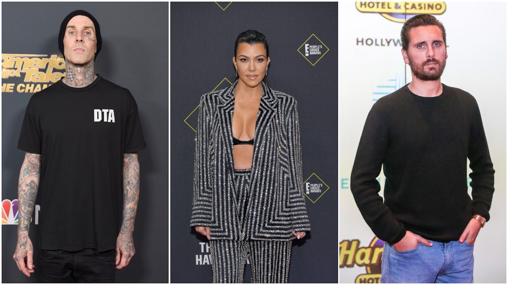 Travis Barker, Kourtney Kardashian, and Scott Disick