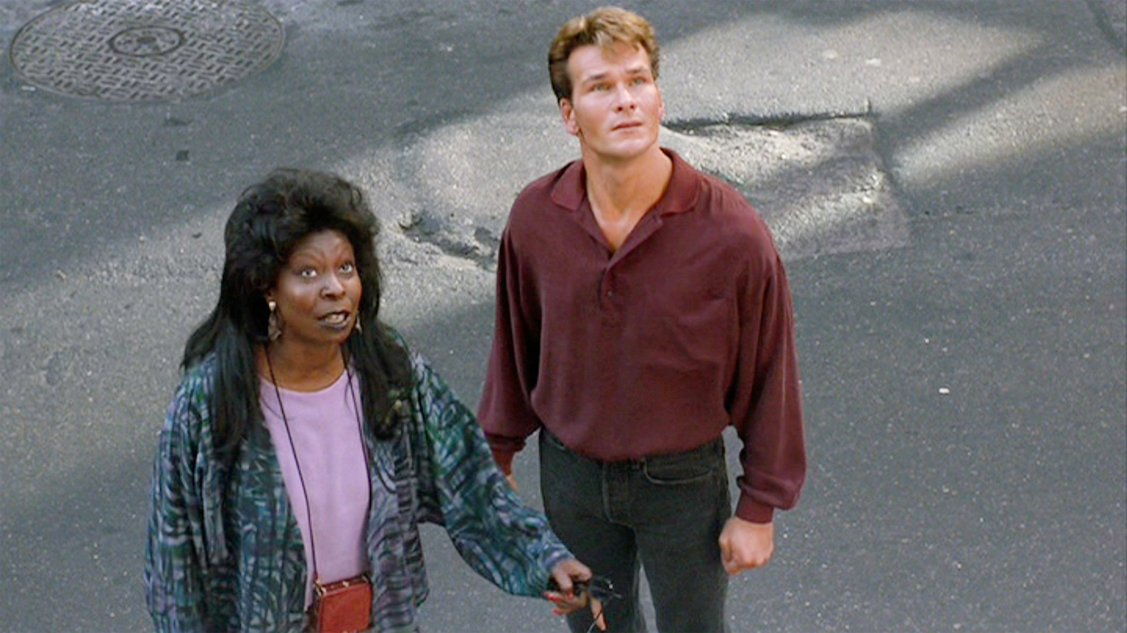Whoopi Goldberg and Patrick Swayze in a scene of 'Ghost'