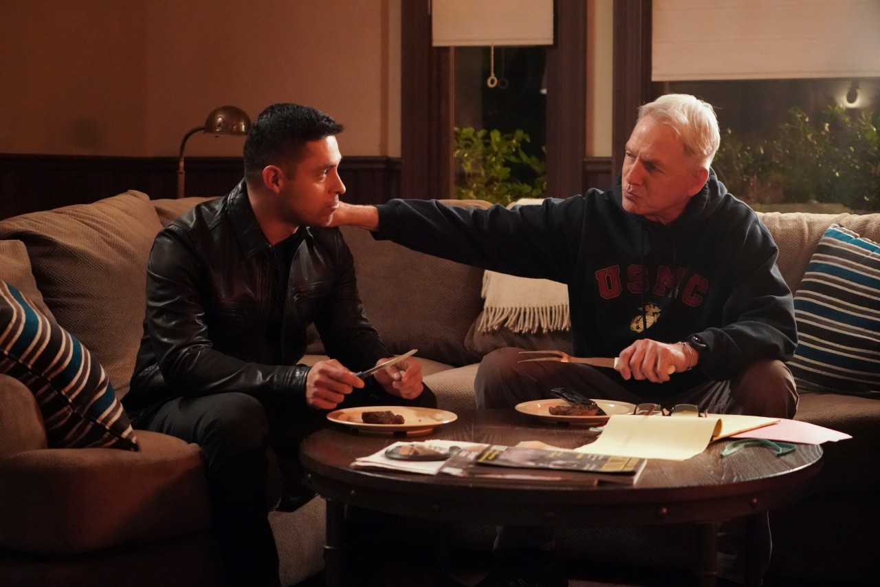 Wilmer Valderrama and Mark Harmon on NCIS
