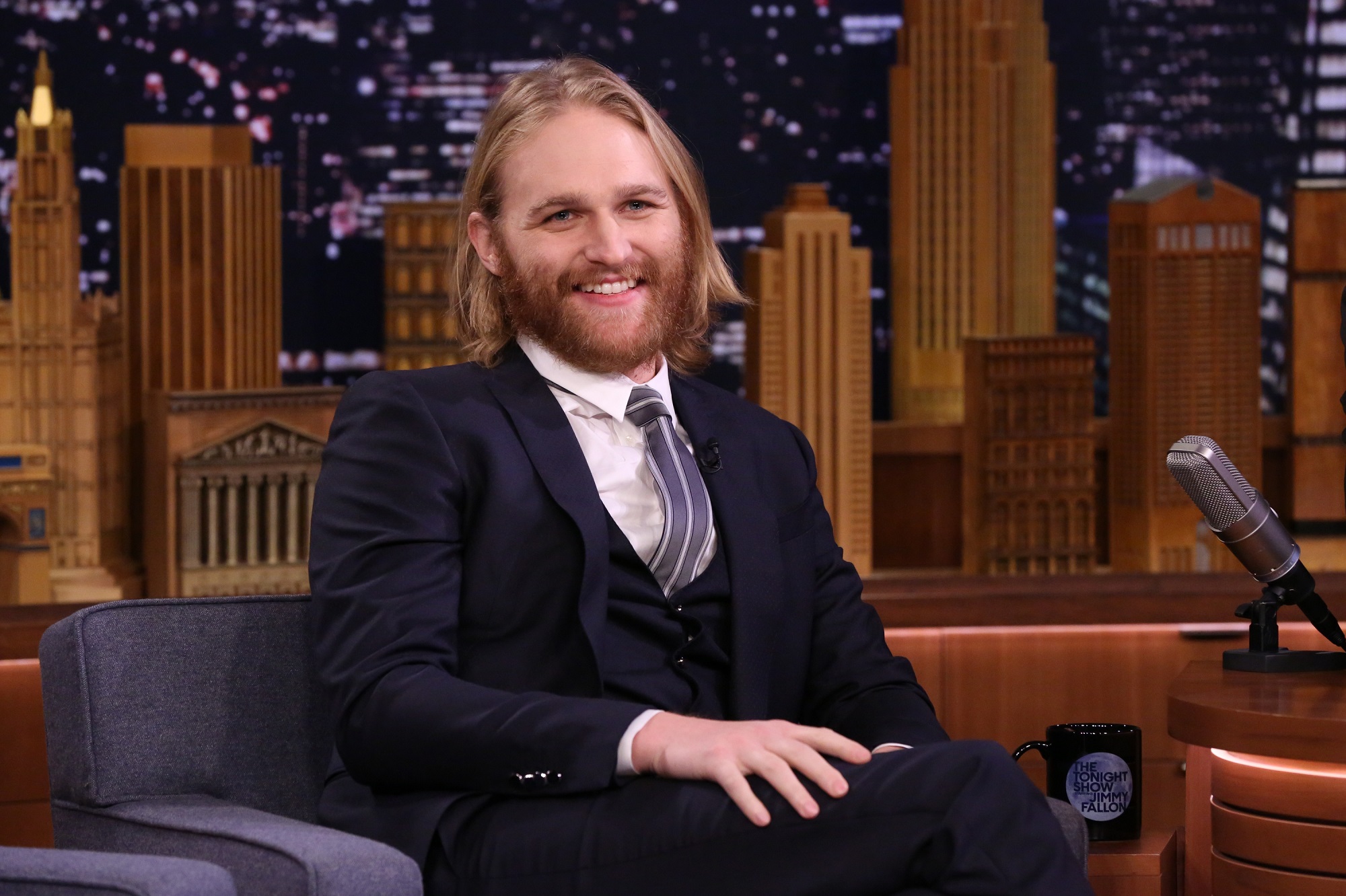 Actor Wyatt Russell appears on 'The Tonight Show starring Jimmy Fallon' in 2018