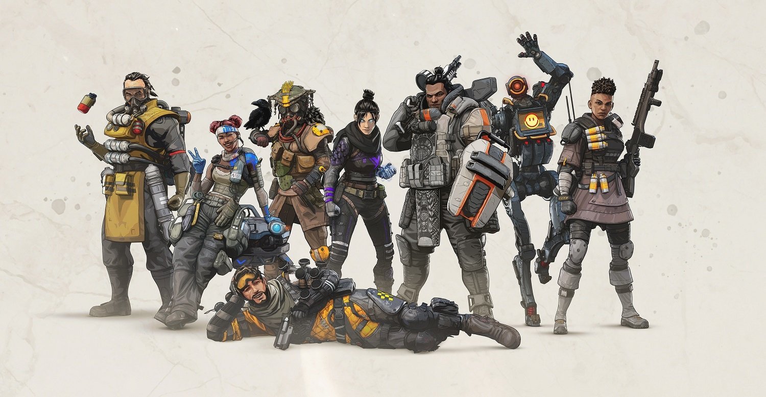 The original Apex Legends crew posing for a promotional image