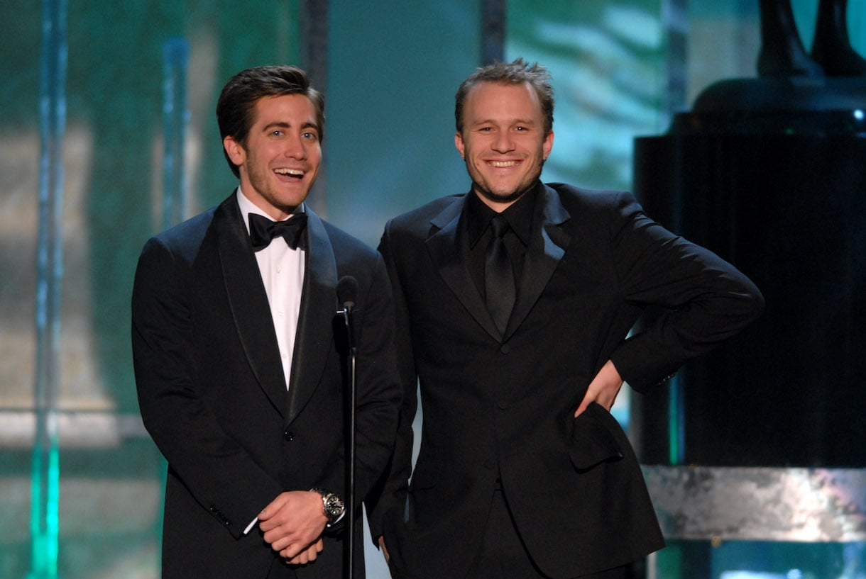 Jake Gyllenhaal and Heath Ledger introduce a clip of 'Brokeback Mountain', nominee for Outstanding Performance by a Cast in a Motion Picture