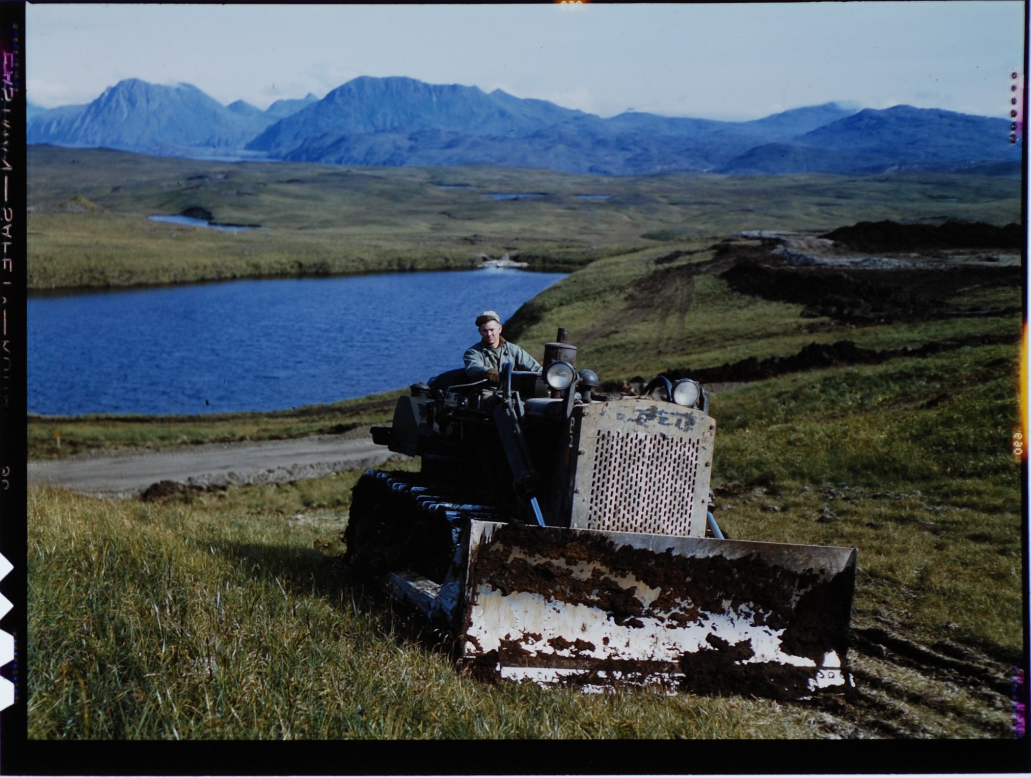 A man with a bulldozer