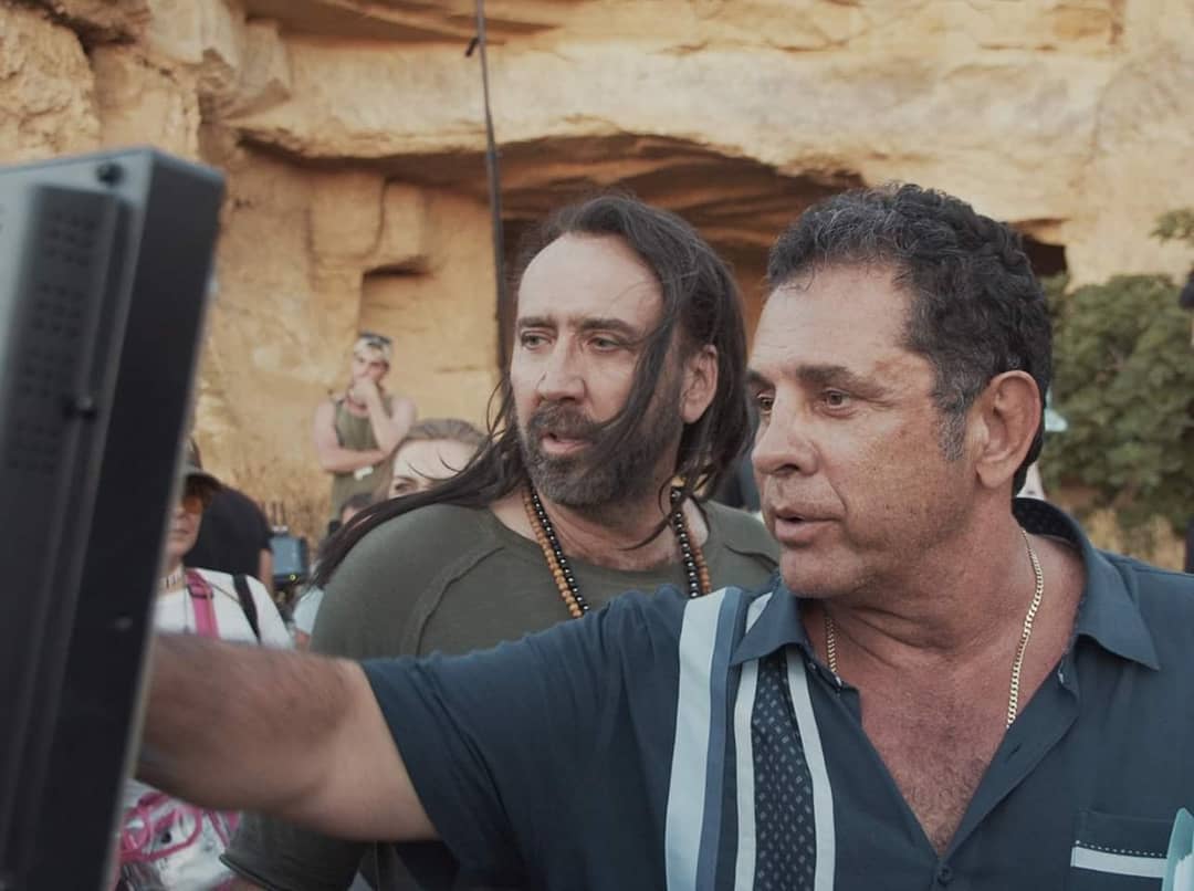 Nicolas Cage and writer/director Dimitri Logothetis on the set of 'Jiu Jitsu.'