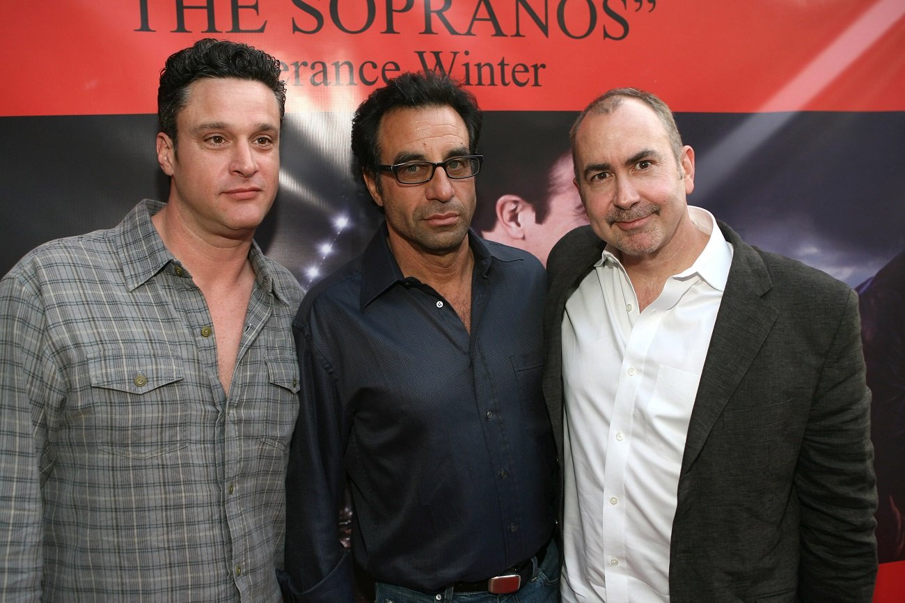 Chris Caldovino, Ray Abruzzo, and Terence Winter pose together at an event