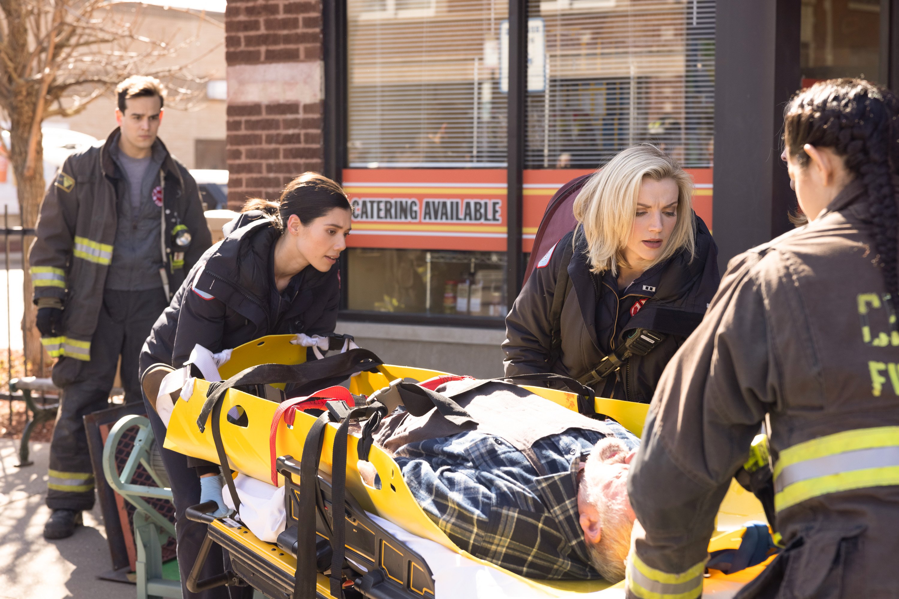 Violet and Sylvie are on the move in a scene from 'Chicago Fire' | Adrian S. Burrows Sr./NBC/NBCU Photo Bank via Getty Images