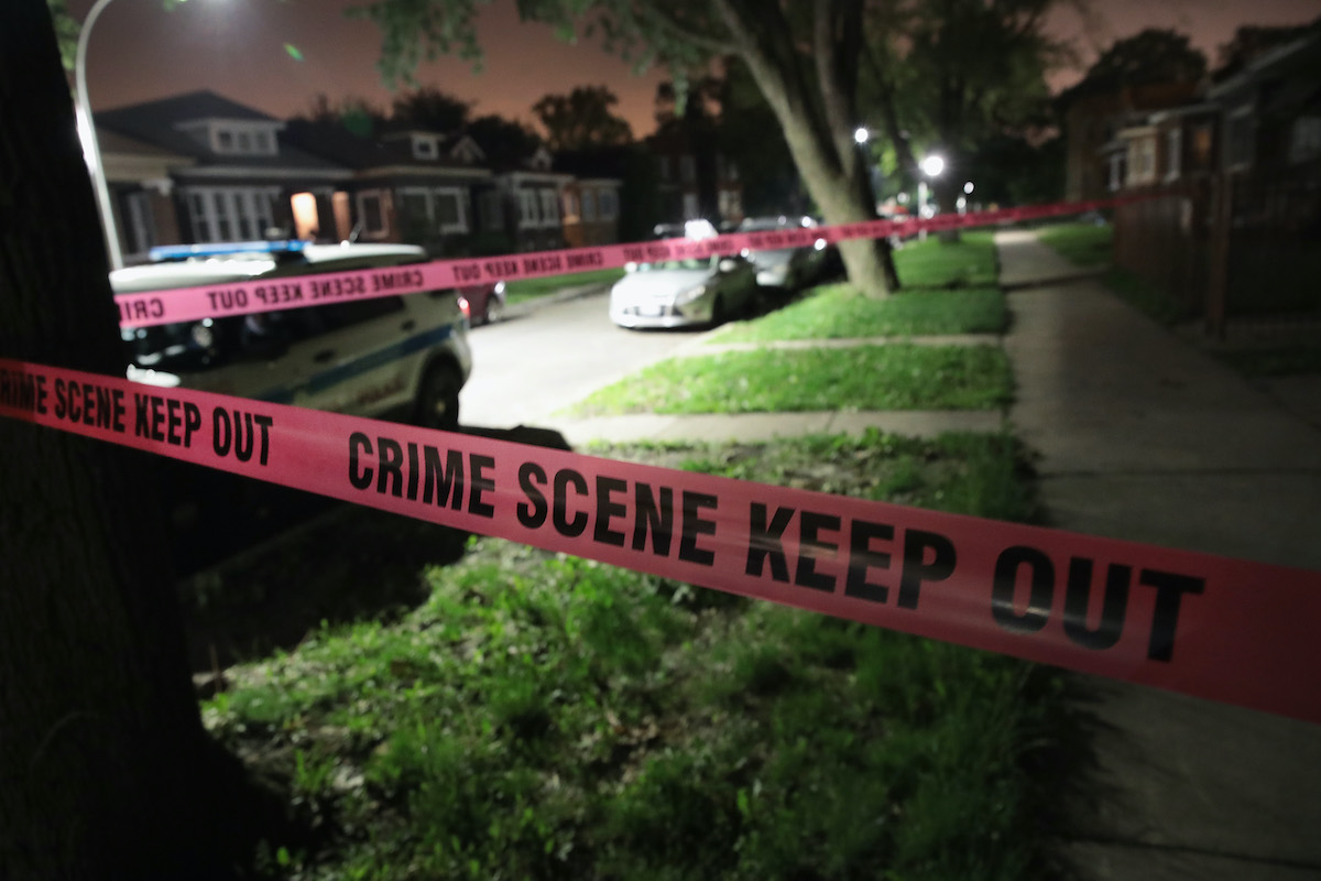 Crime scene tape outside a Chicago crime scene in 2017