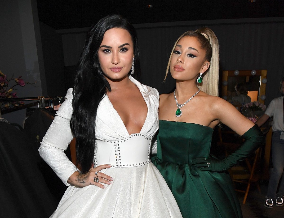 Demi Lovato and Ariana Grande at the Grammys on January 26, 2020, in Los Angeles, California.
