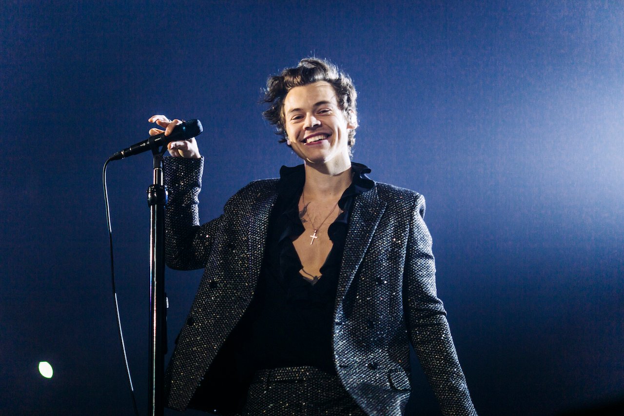 Harry Styles performs during his European tour at AccorHotels Arena