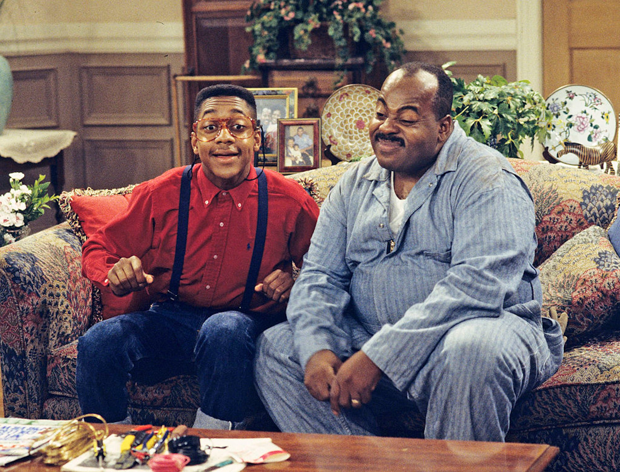 Urkel (Jaleel White) and Carl (Reginald VelJohnson)