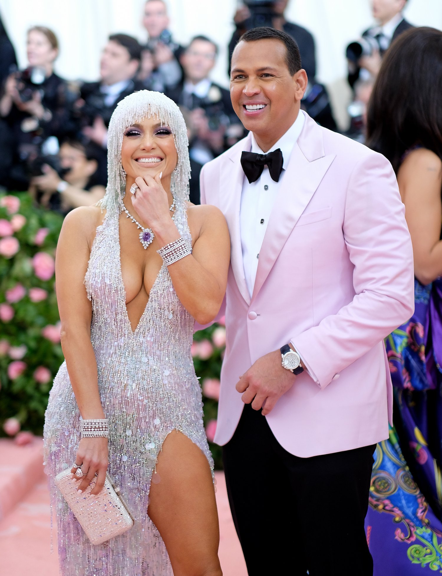 Jennifer Lopez and Alex Rodriguez on the red carpet at the Met Gala